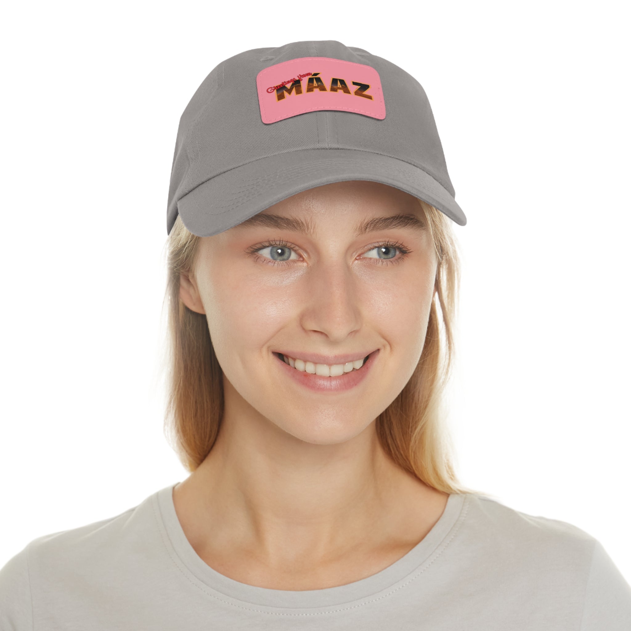 Greetings from Máaz Dad Hat with Leather Patch (Rectangle)