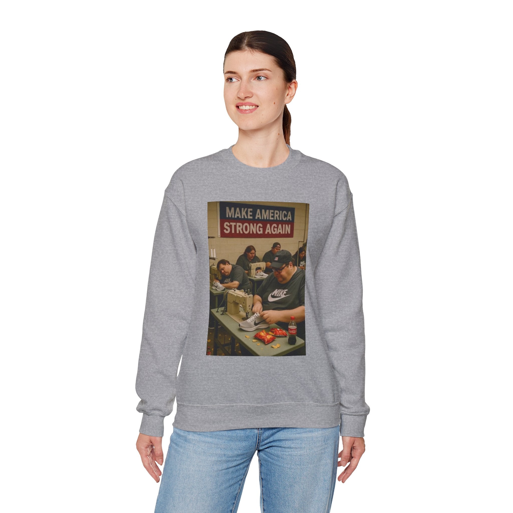 Unisex Heavy Blend Crewneck Sweatshirt - Make America Strong Again