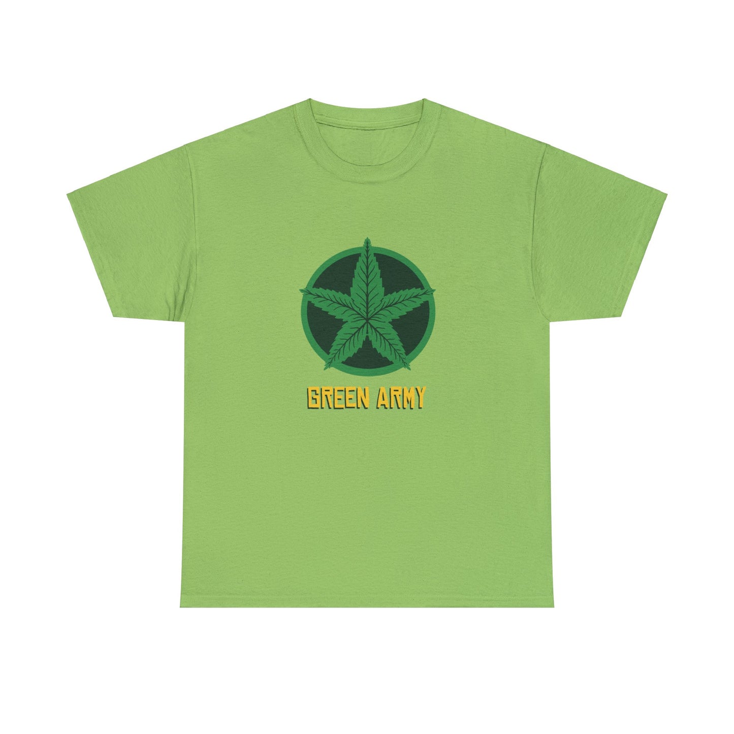 Green Army Star Logo Unisex Heavy Cotton Tee