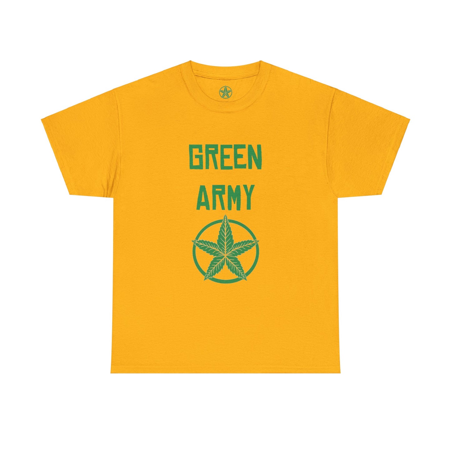 Green Army Star Leaf Unisex Heavy Cotton Tee