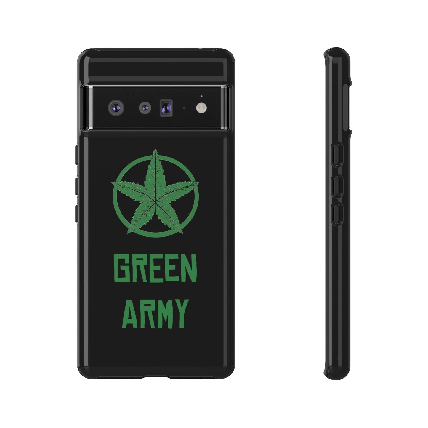 Black Full Green Army Star Leaf Tough Cases