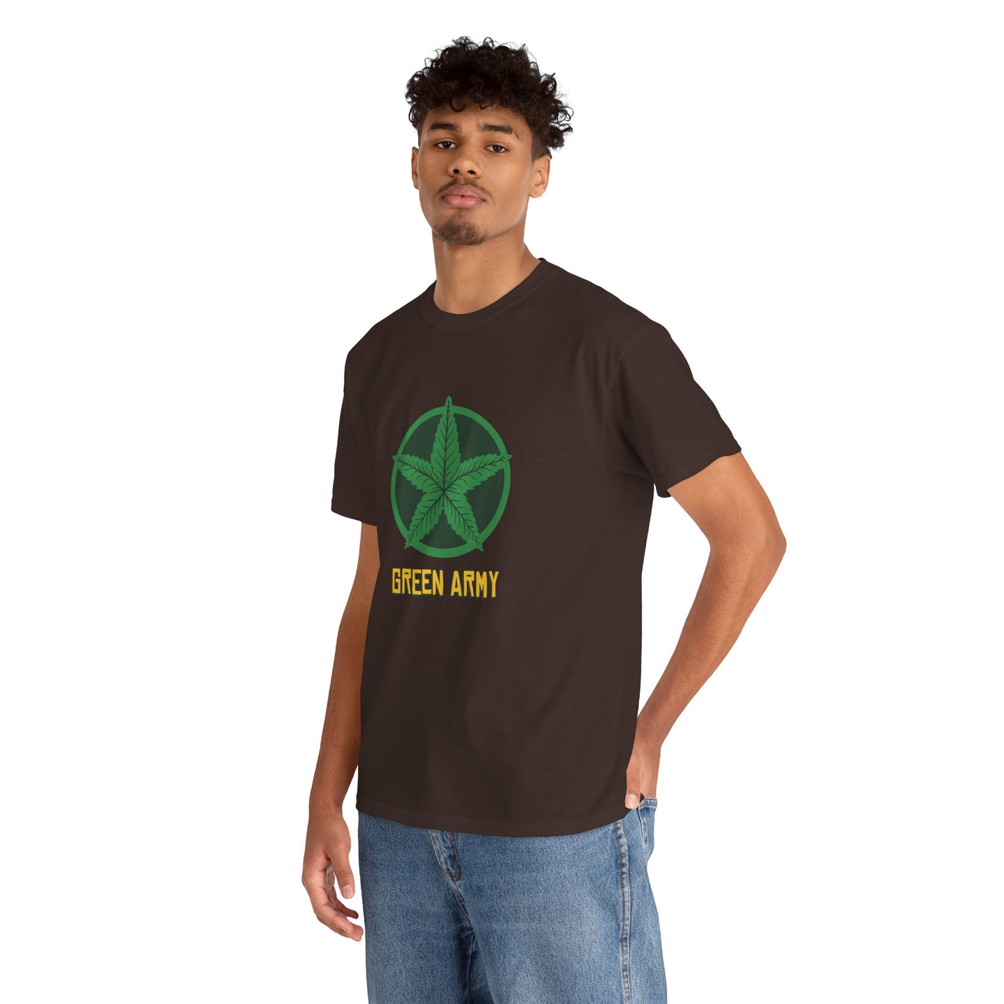 Green Army Star Logo Unisex Heavy Cotton Tee