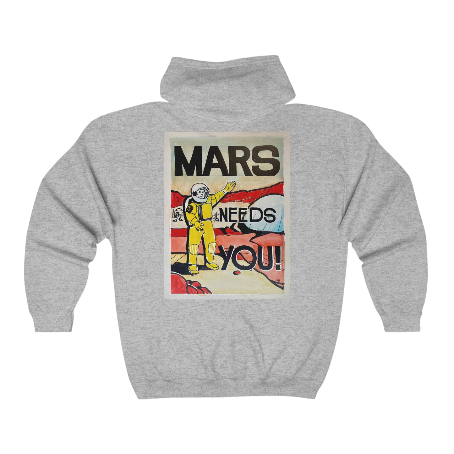 Mars Needs You Full Unisex Heavy Blend Full Zip Hooded Sweatshirt