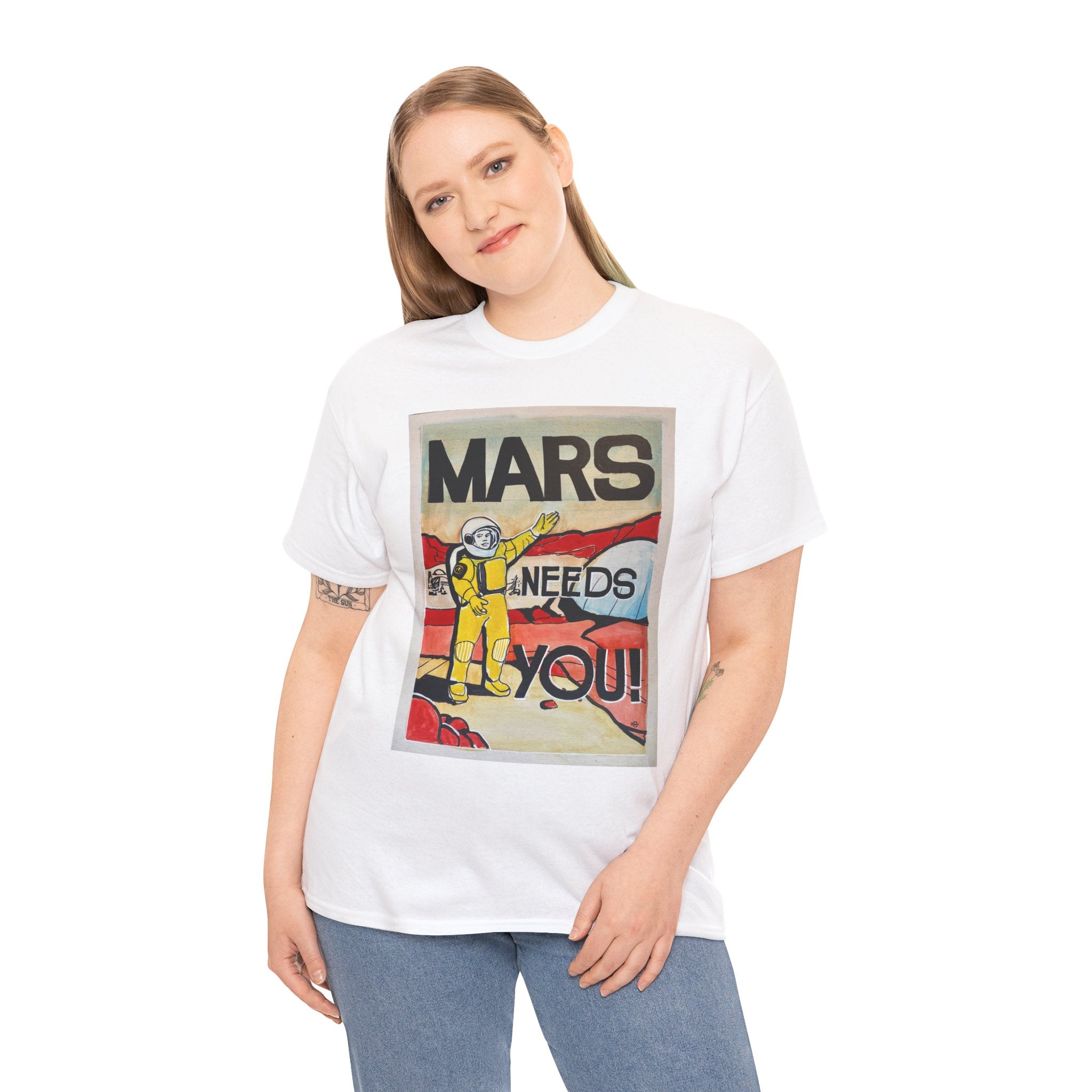Mars Needs You Unisex Heavy Cotton Tee