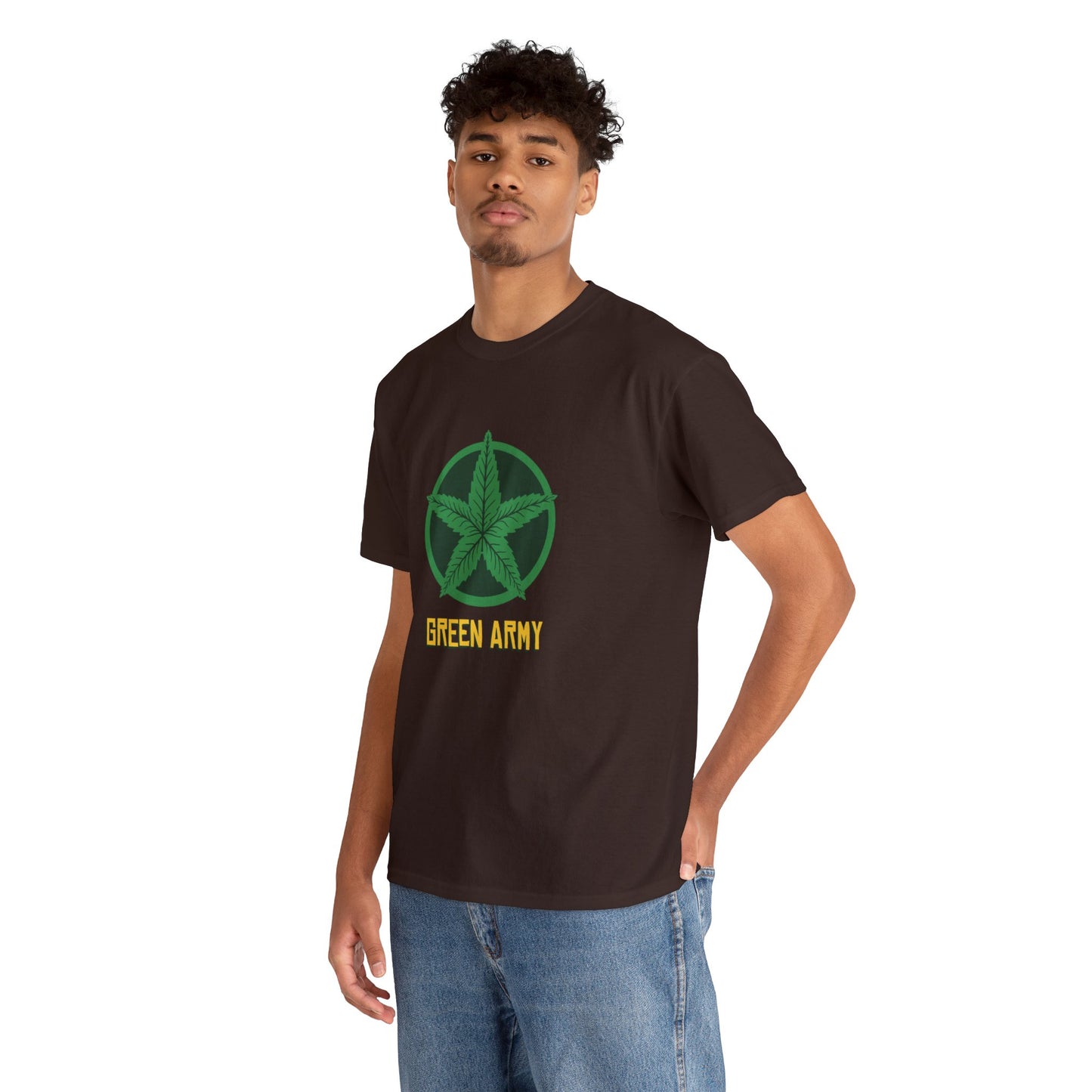 Green Army Star Logo Unisex Heavy Cotton Tee