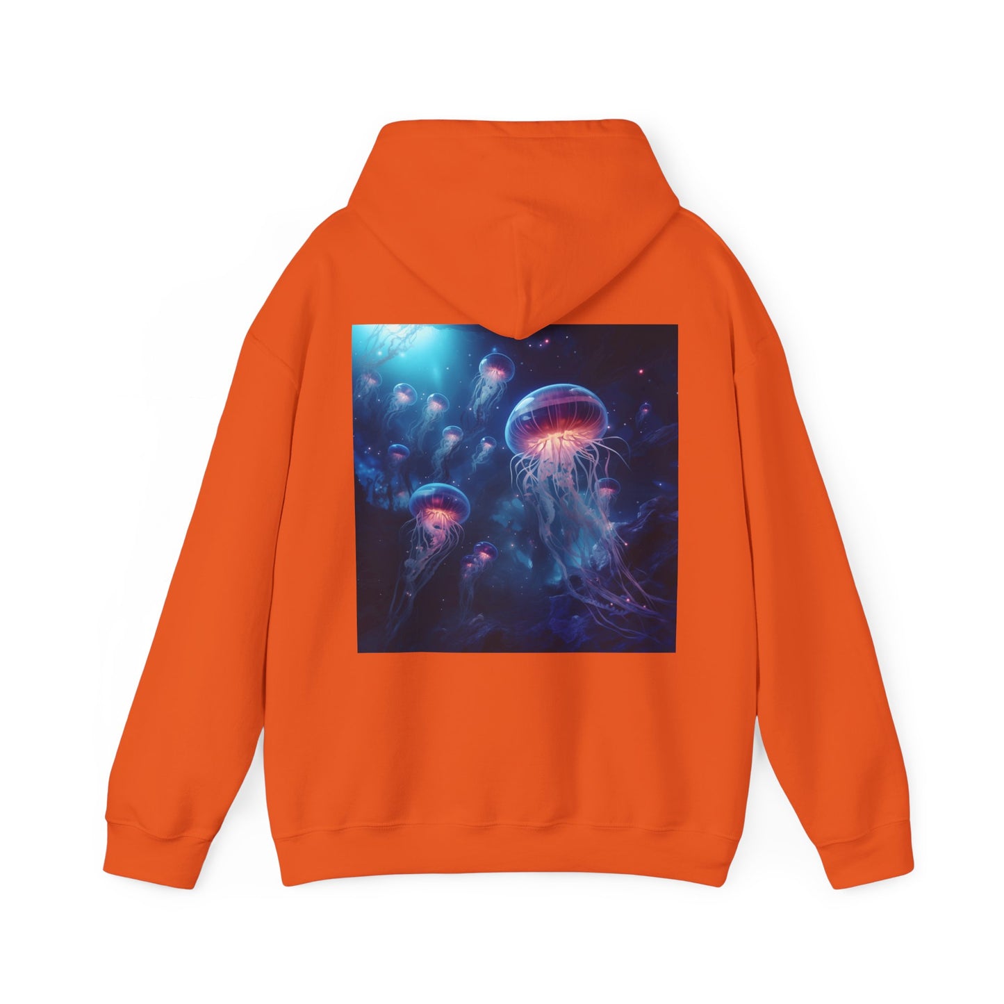 Jellyfish in Space Back Unisex Heavy Blend Hooded Sweatshirt
