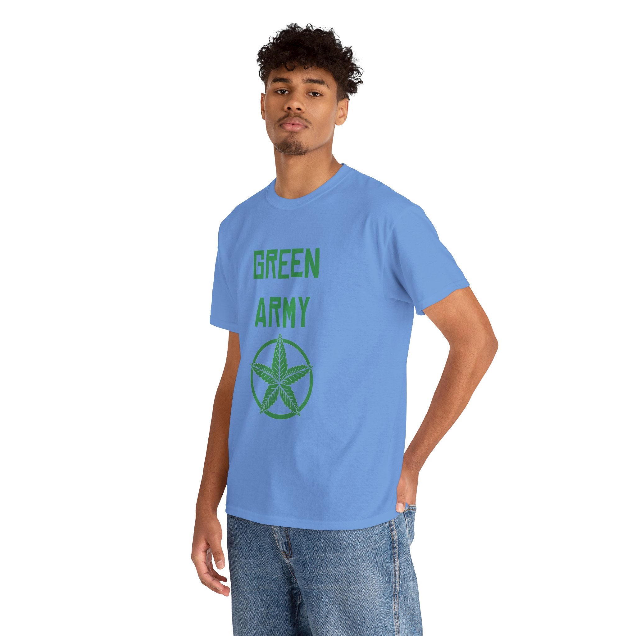 Green Army Star Leaf Unisex Heavy Cotton Tee