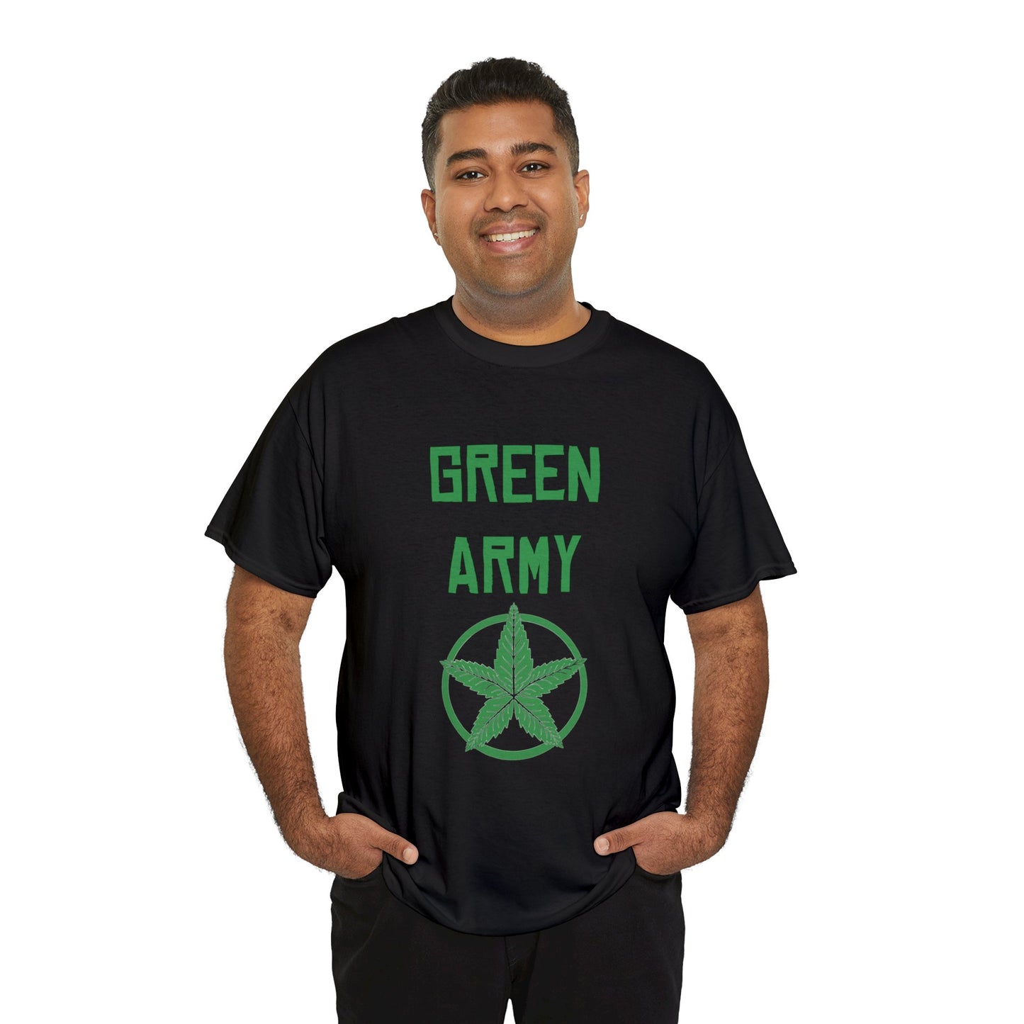 Green Army Star Leaf Unisex Heavy Cotton Tee