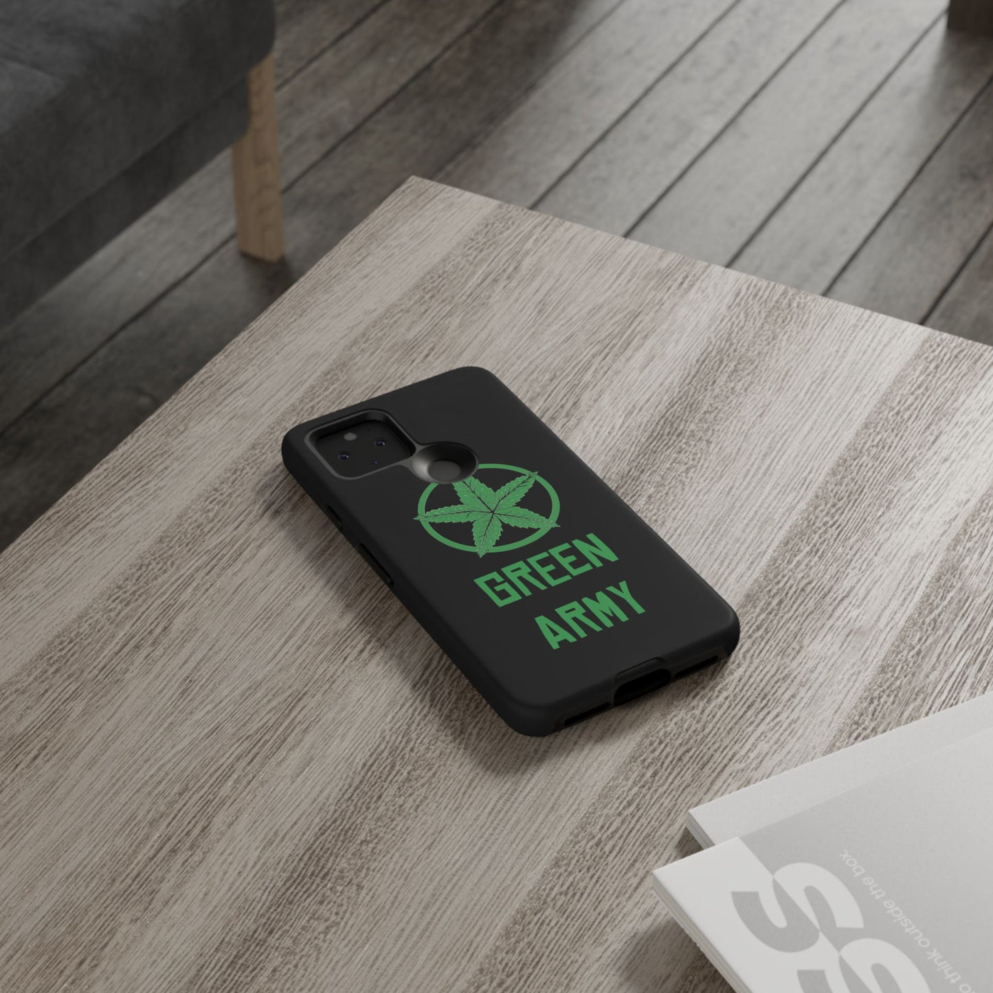 Black Full Green Army Star Leaf Tough Cases