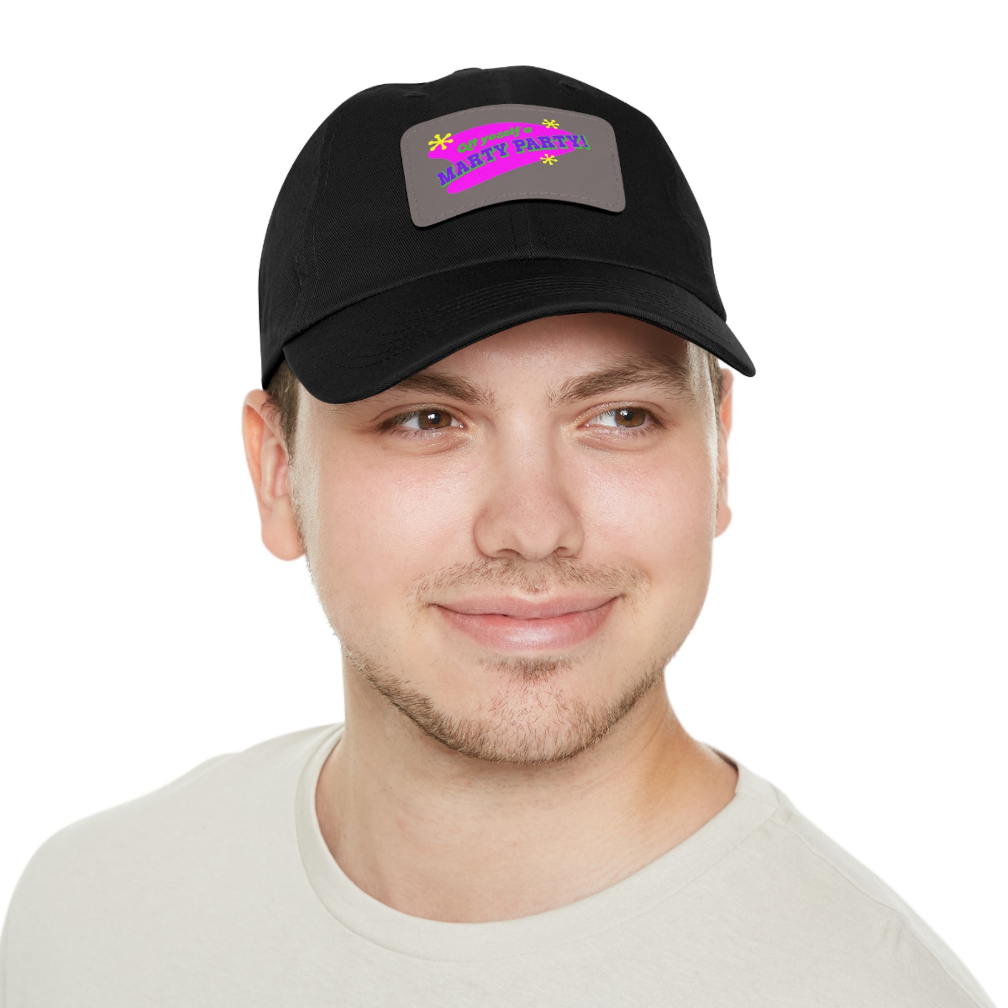 Marty Party Dad Hat with Leather Patch (Rectangle)