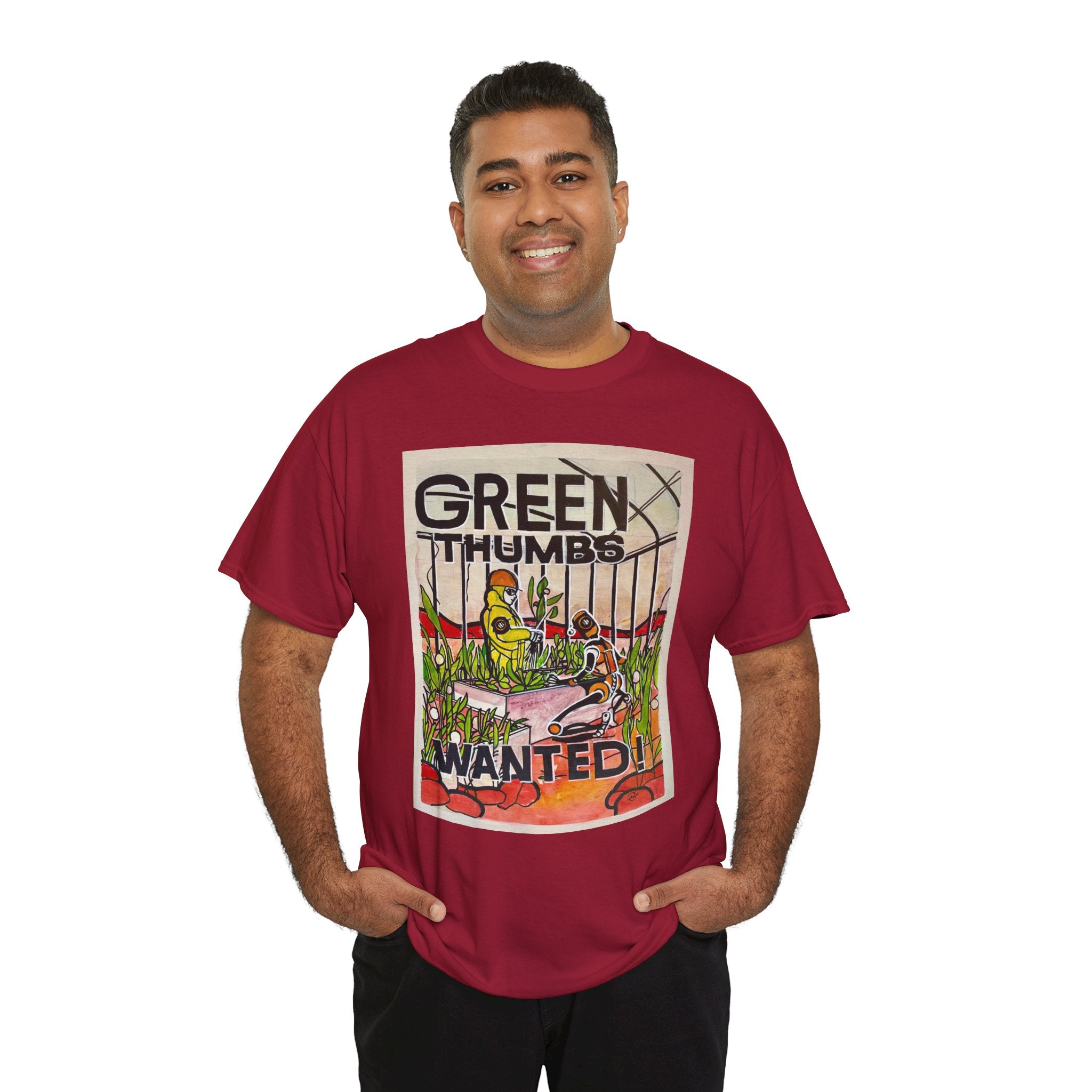 Martian Green Thumbs Unisex Heavy Cotton Tee
