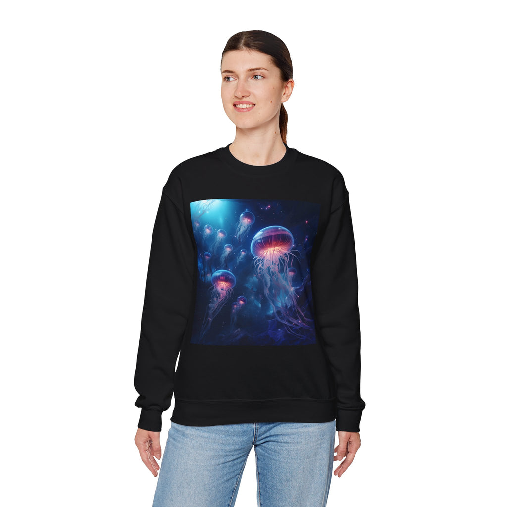 Jellyfish in Space Unisex Heavy Blend Crewneck Sweatshirt