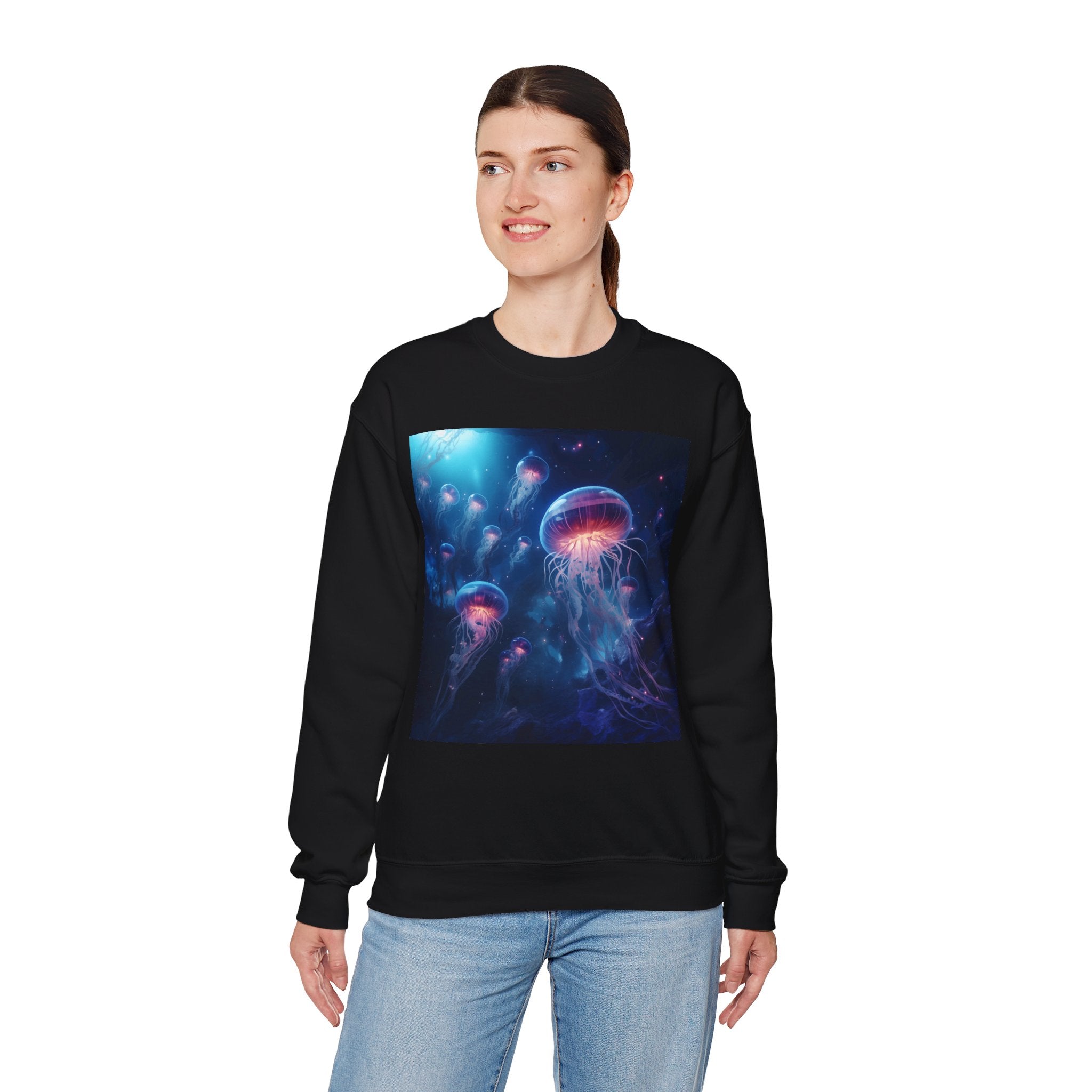 Jellyfish in Space Unisex Heavy Blend Crewneck Sweatshirt