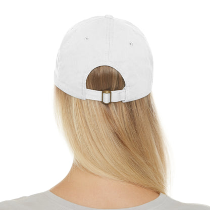 Green Army Dad Hat with Leather Patch (Round)