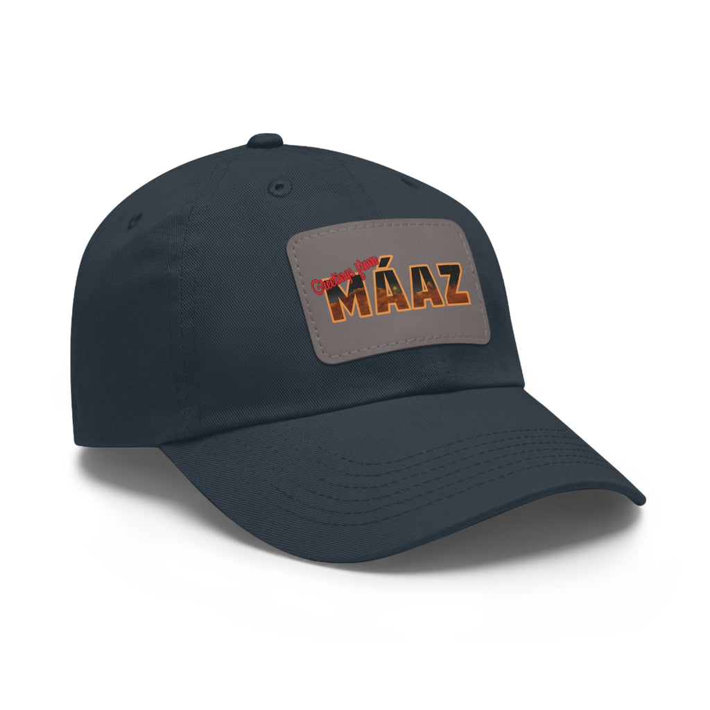 Greetings from Máaz Dad Hat with Leather Patch (Rectangle)