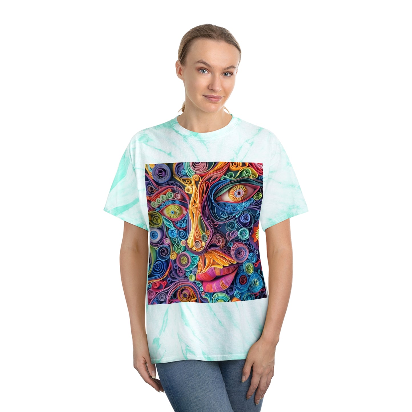 Paper Face Tie-Dye Tee, Cyclone