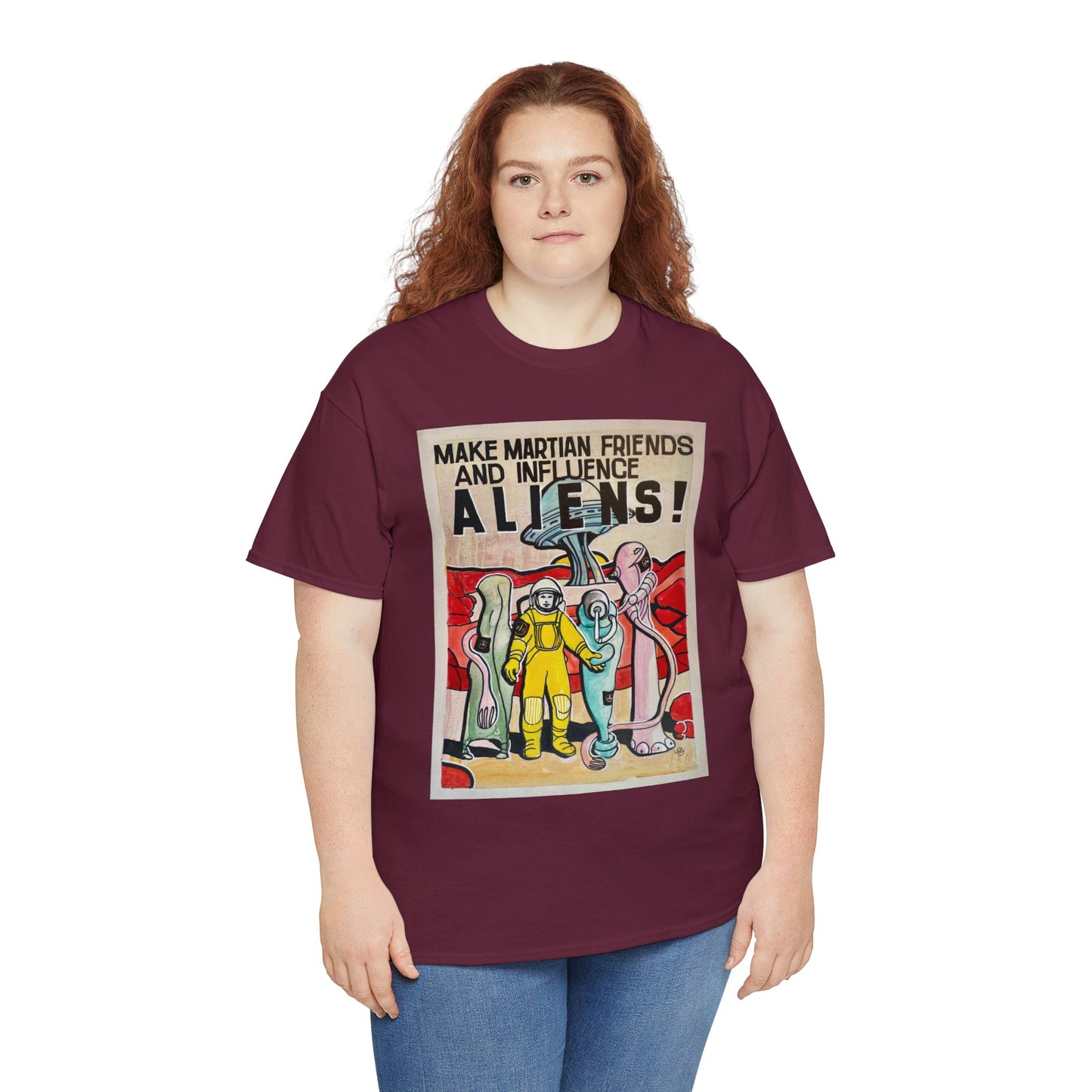 Mars Aliens Unisex Heavy Cotton Tee