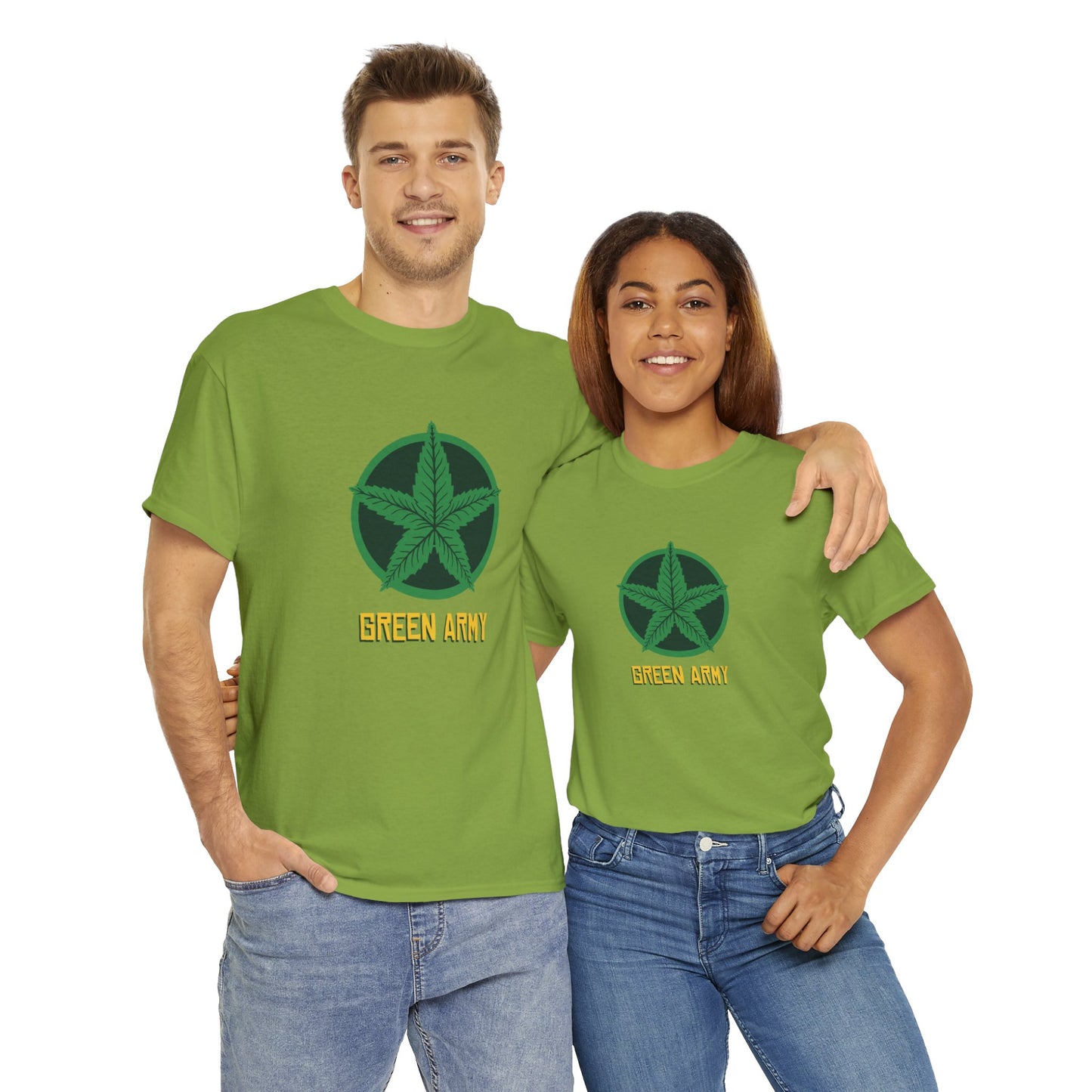 Green Army Star Logo Unisex Heavy Cotton Tee