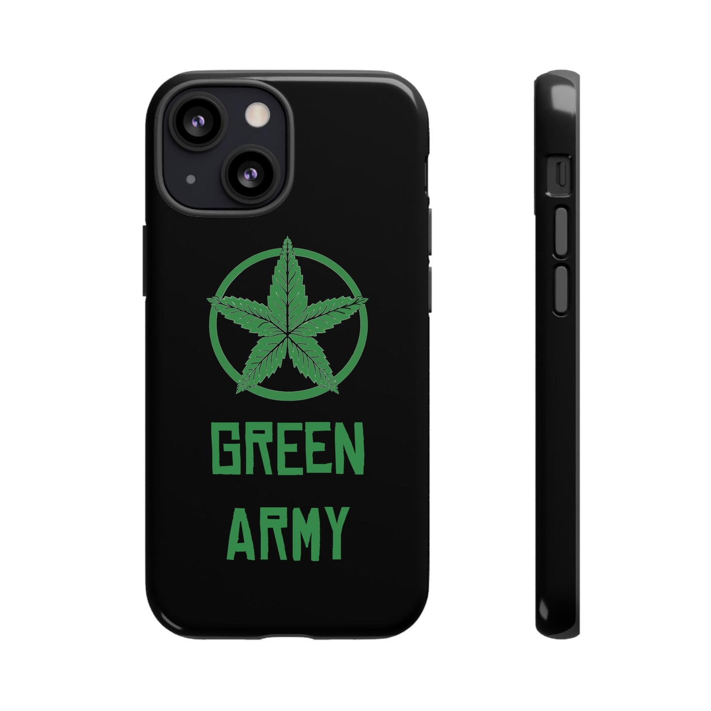 Black Full Green Army Star Leaf Tough Cases