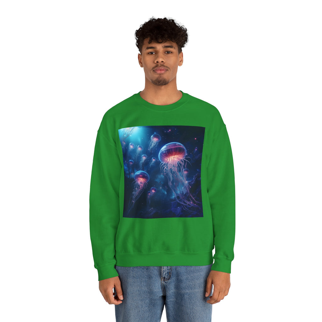 Jellyfish in Space Unisex Heavy Blend Crewneck Sweatshirt