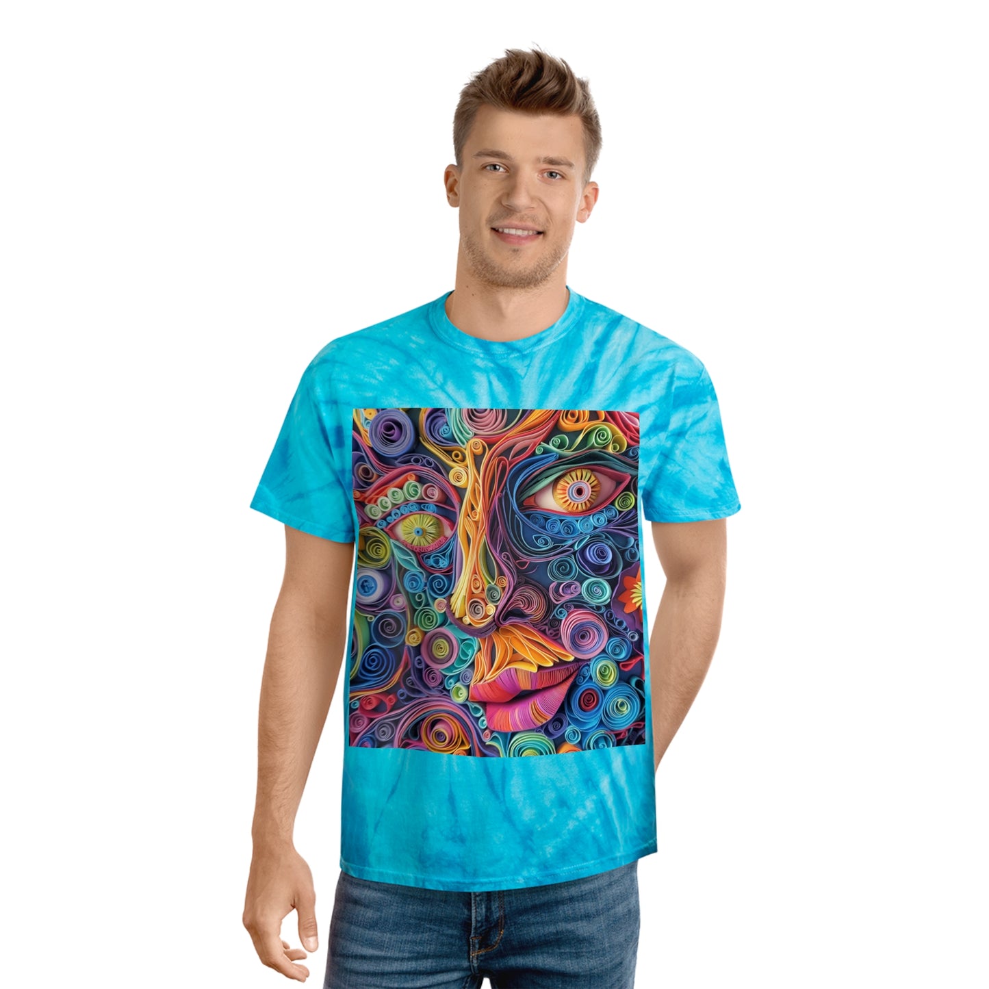 Paper Face Tie-Dye Tee, Cyclone