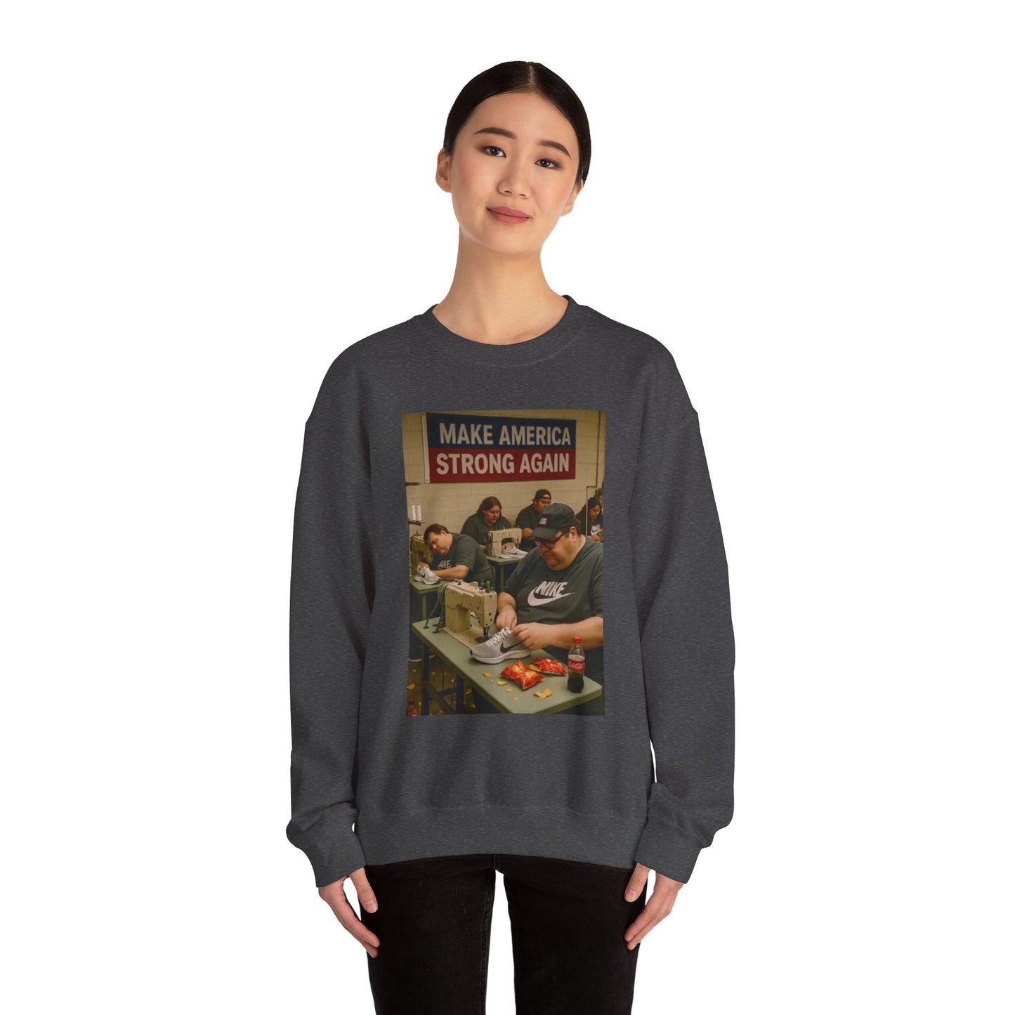 Unisex Heavy Blend Crewneck Sweatshirt - Make America Strong Again