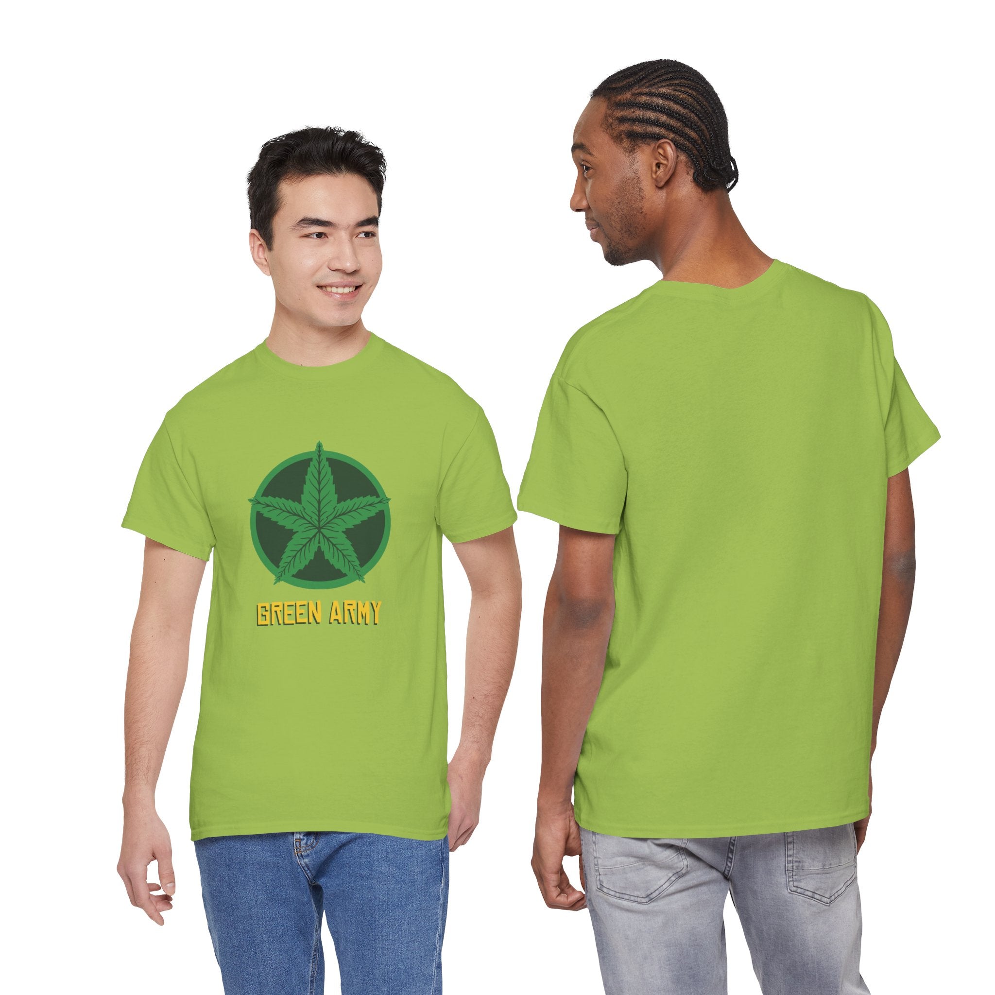 Green Army Star Logo Unisex Heavy Cotton Tee