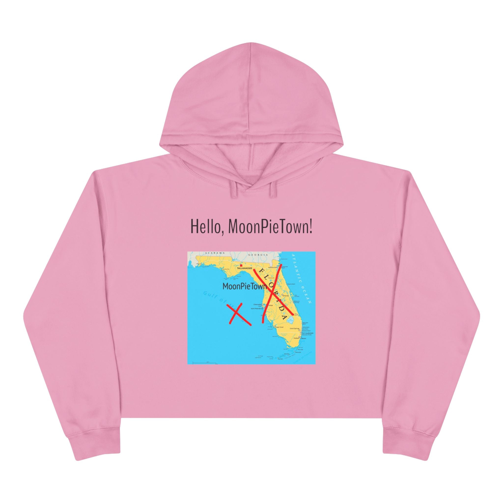 Hello MoonPieTown! Stylish Crop Hoodie for Trendsetters