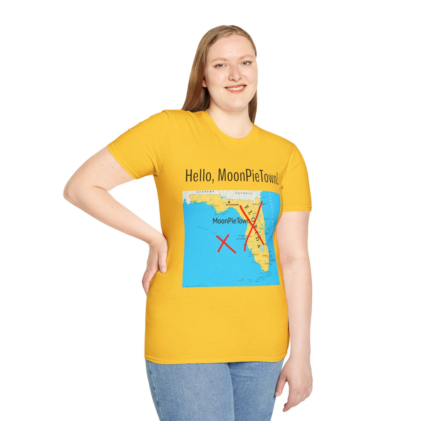 Hello MoonPieTown Unisex T-Shirt - Fun Florida Map Design