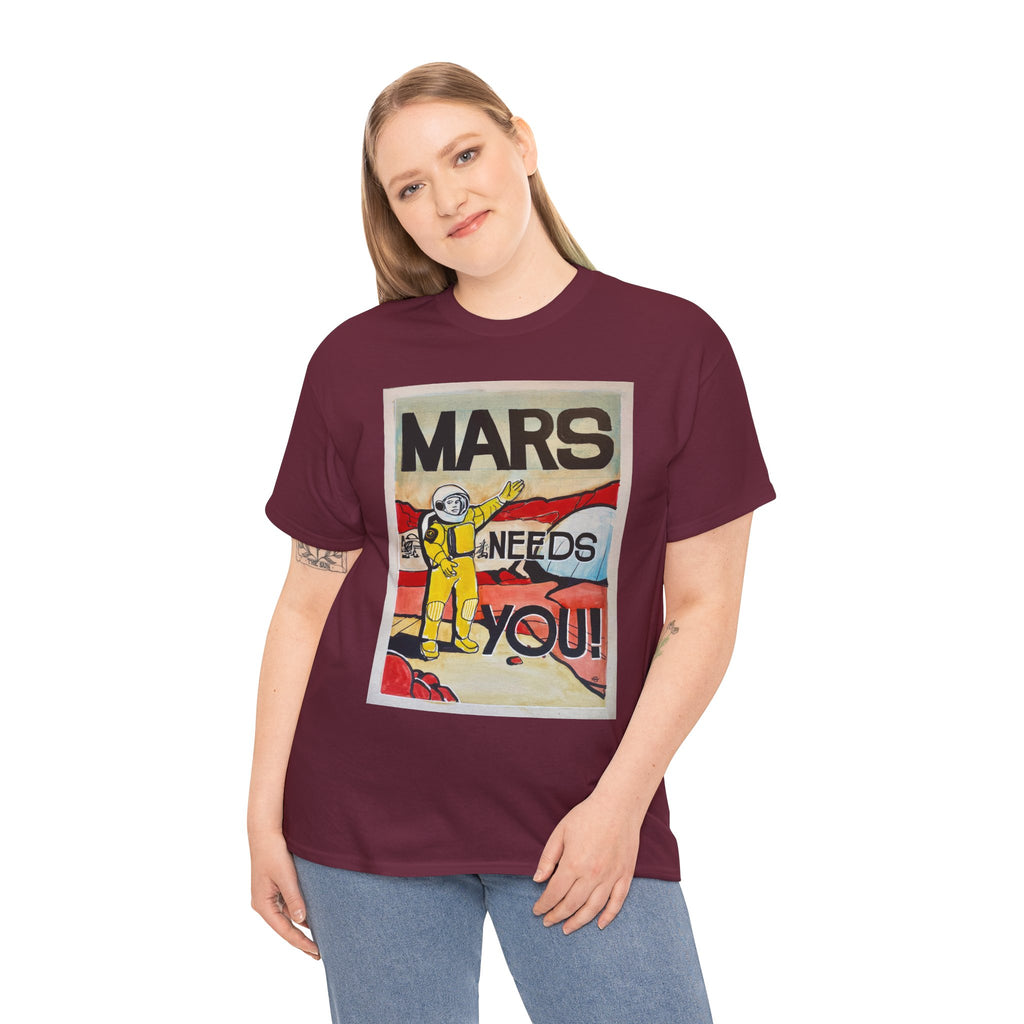Mars Needs You Unisex Heavy Cotton Tee