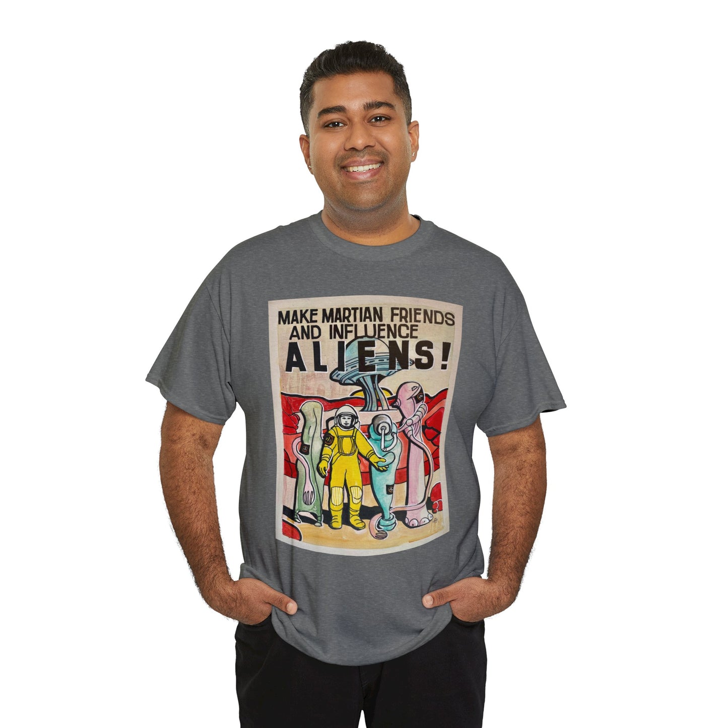 Mars Aliens Unisex Heavy Cotton Tee