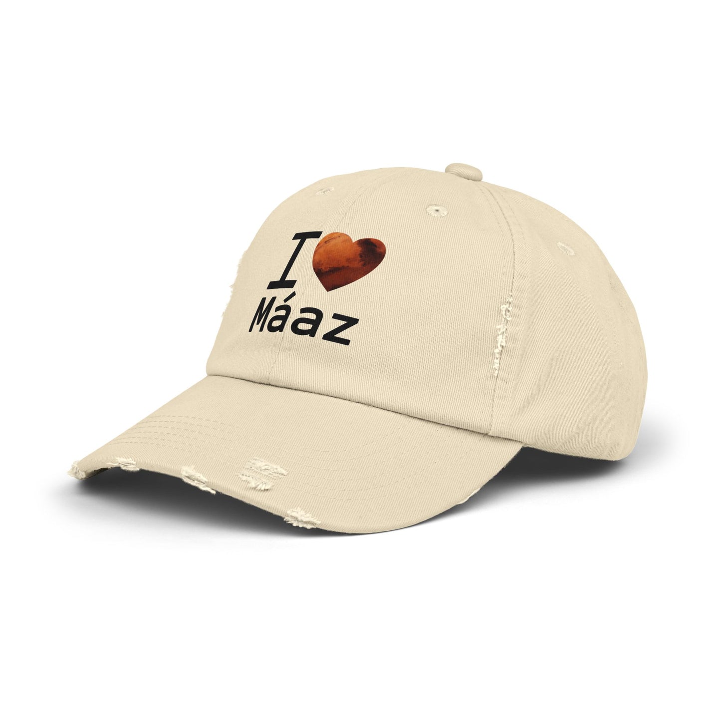 I Love Mars Unisex Distressed Cap