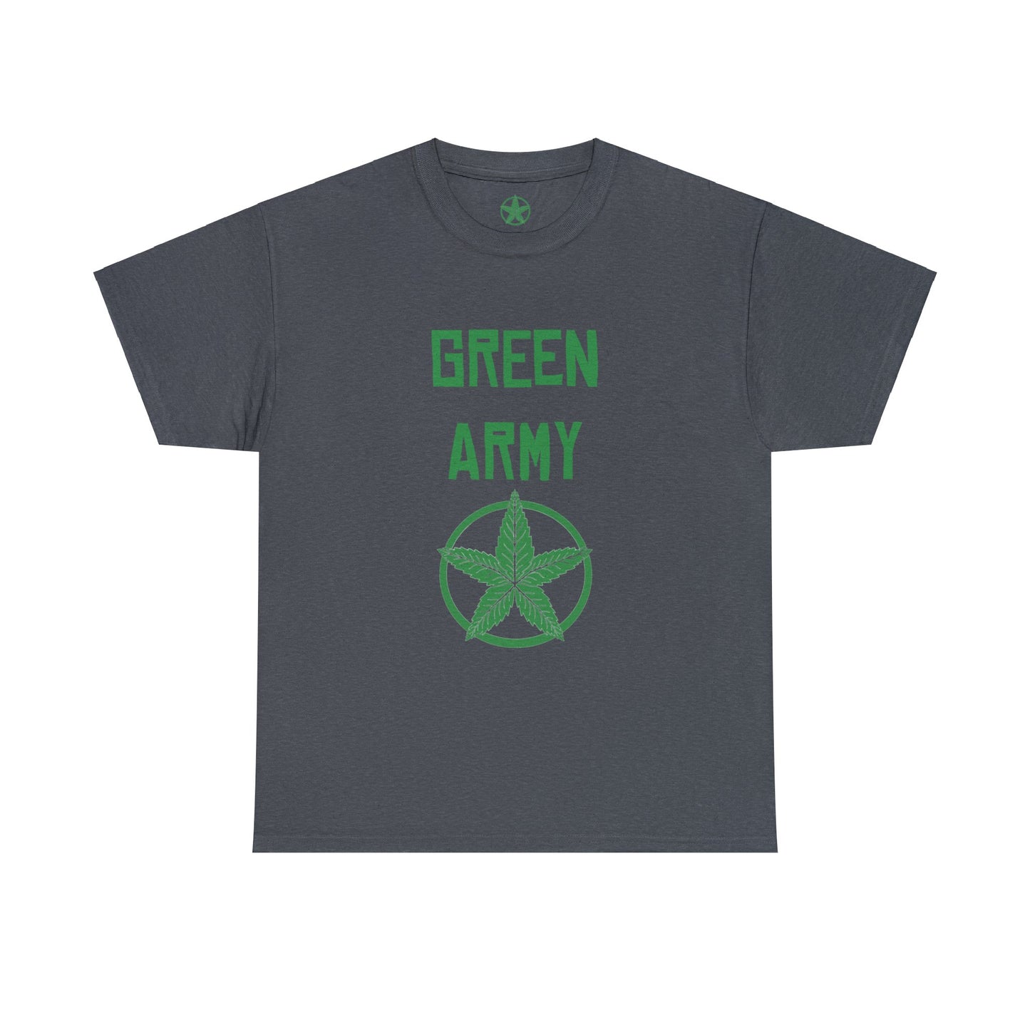 Green Army Star Leaf Unisex Heavy Cotton Tee