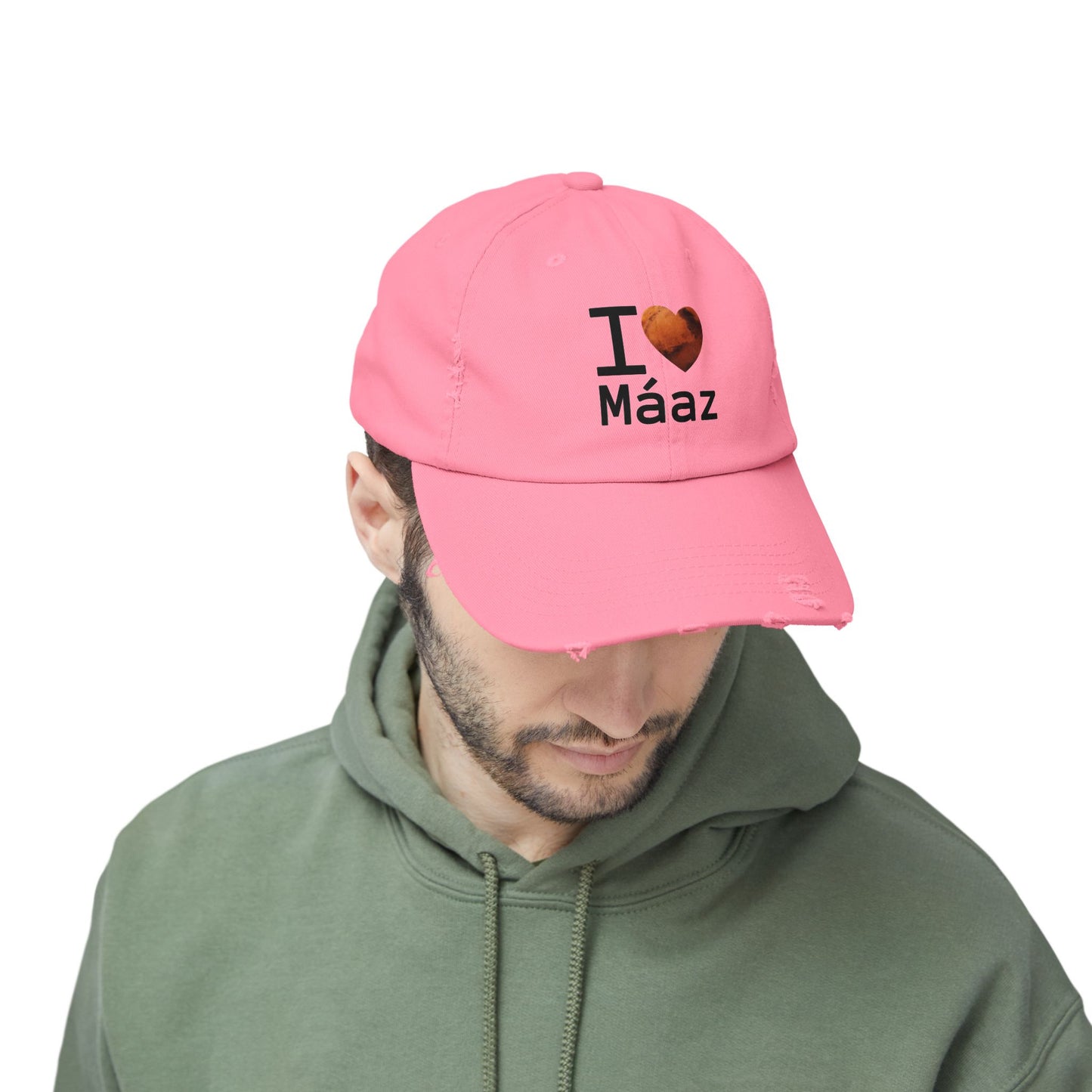 I Love Mars Unisex Distressed Cap