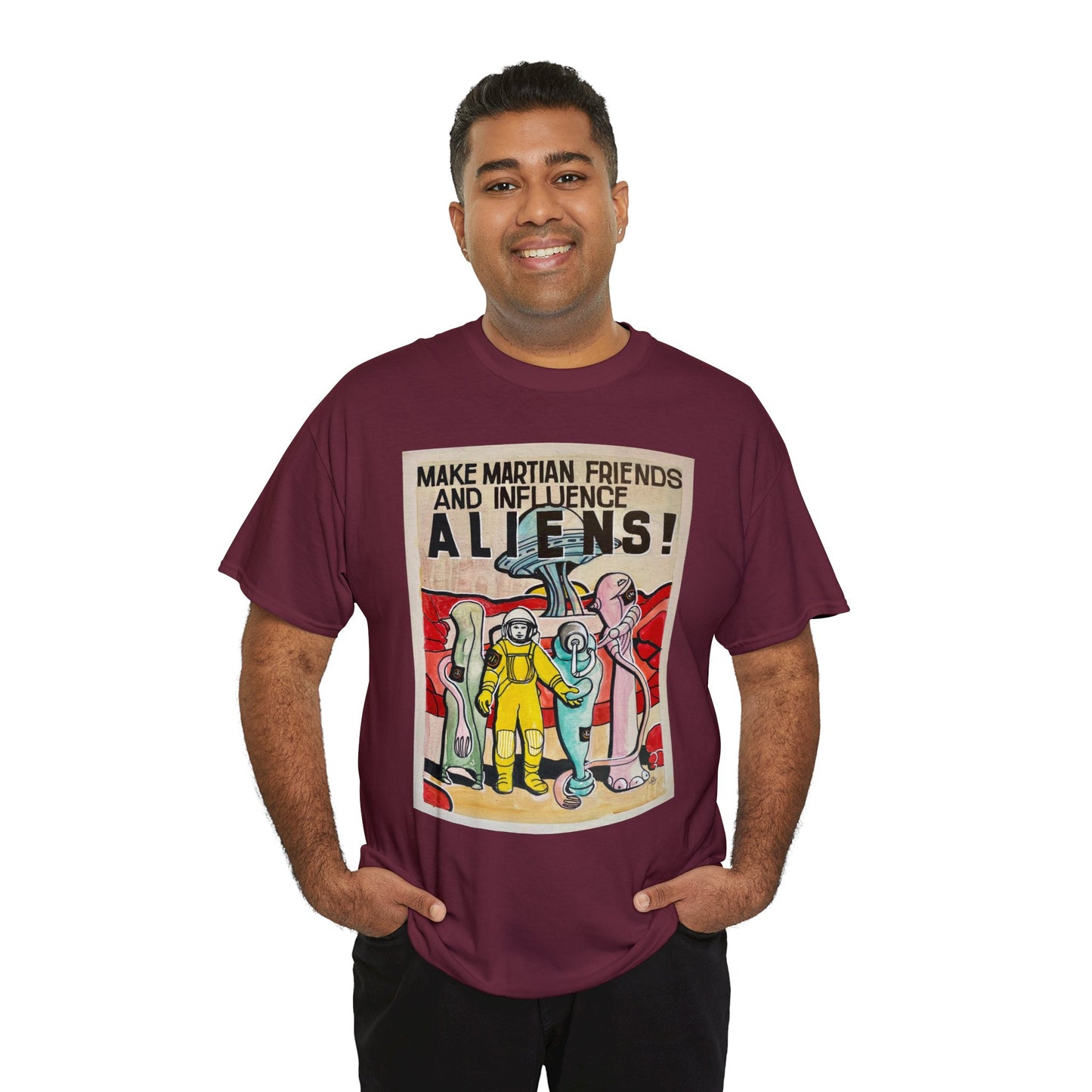 Mars Aliens Unisex Heavy Cotton Tee