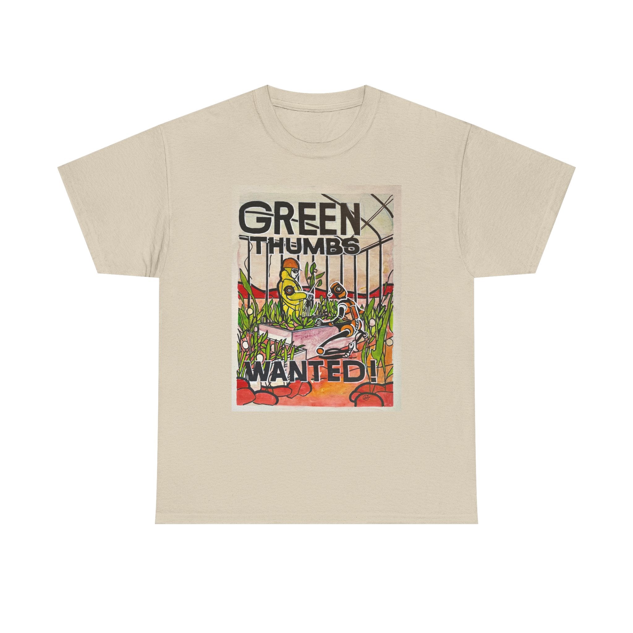 Martian Green Thumbs Unisex Heavy Cotton Tee