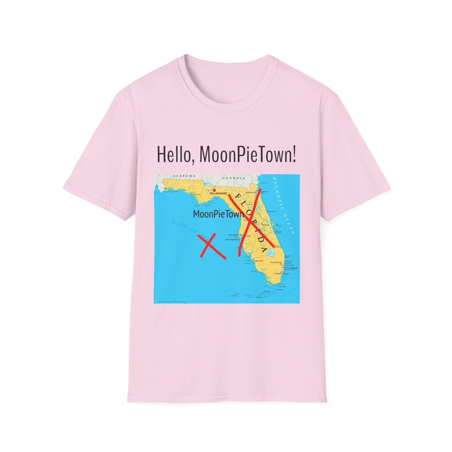 Hello MoonPieTown Unisex T-Shirt - Fun Florida Map Design