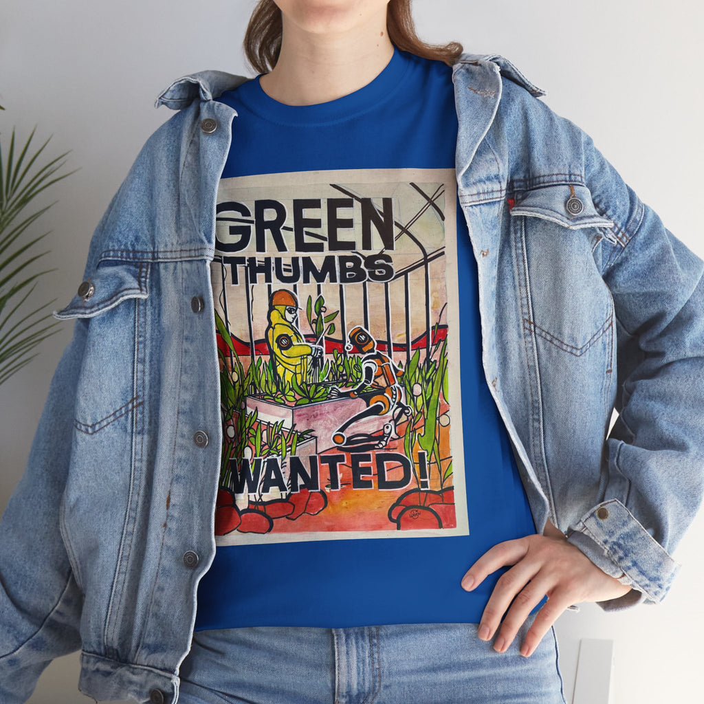 Martian Green Thumbs Unisex Heavy Cotton Tee