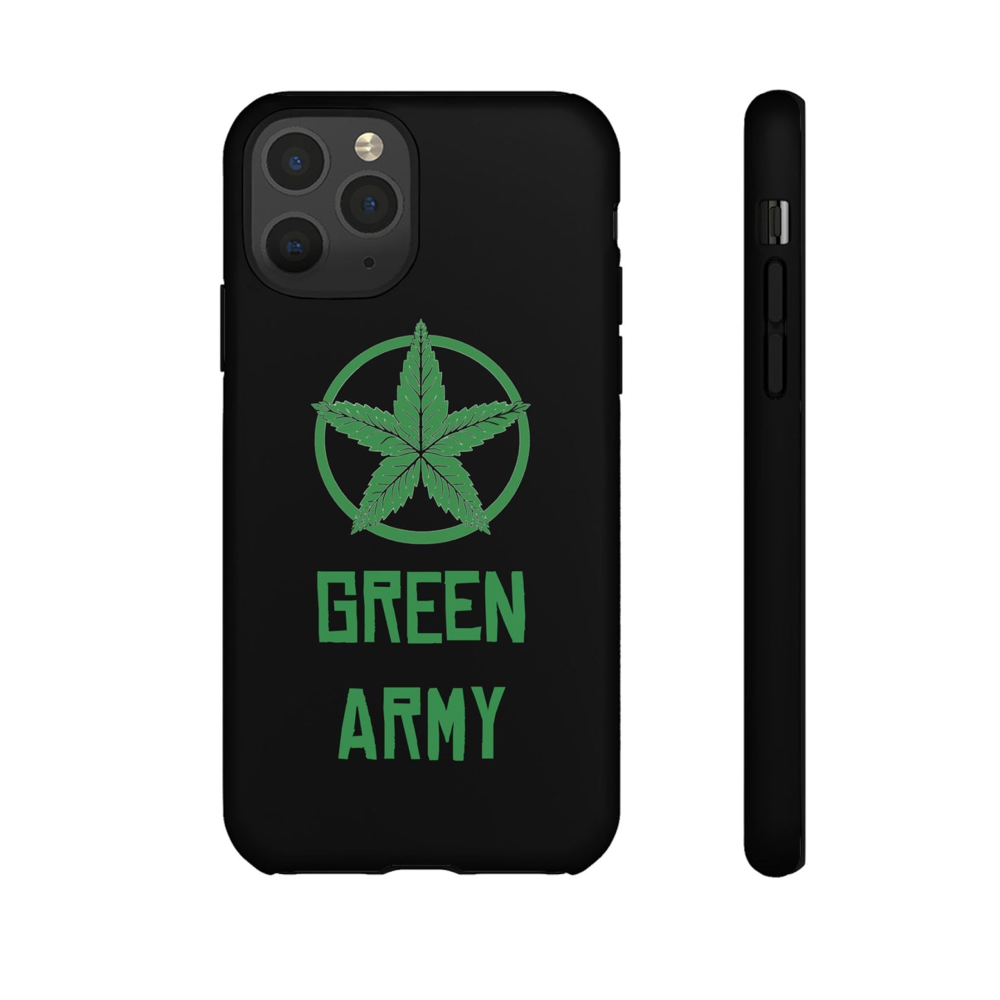 Black Full Green Army Star Leaf Tough Cases