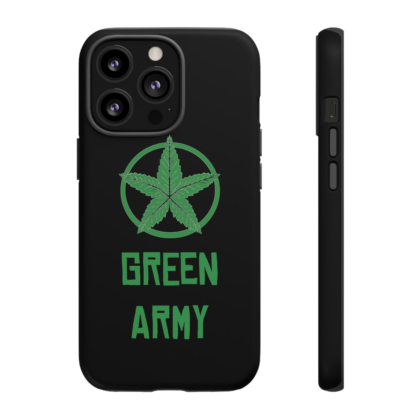 Black Full Green Army Star Leaf Tough Cases