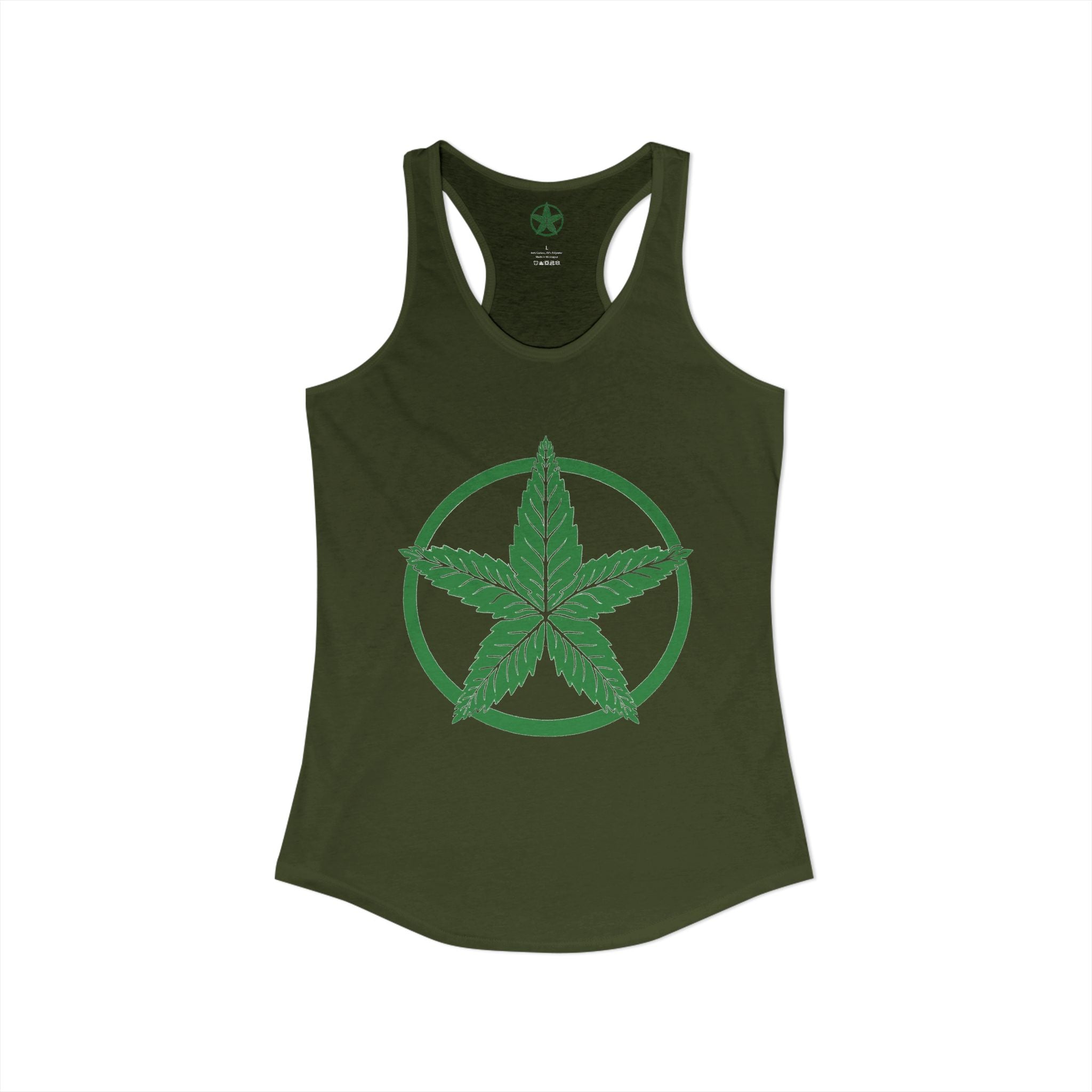 Green Army Star Leaf Women's Ideal Racerback Tank