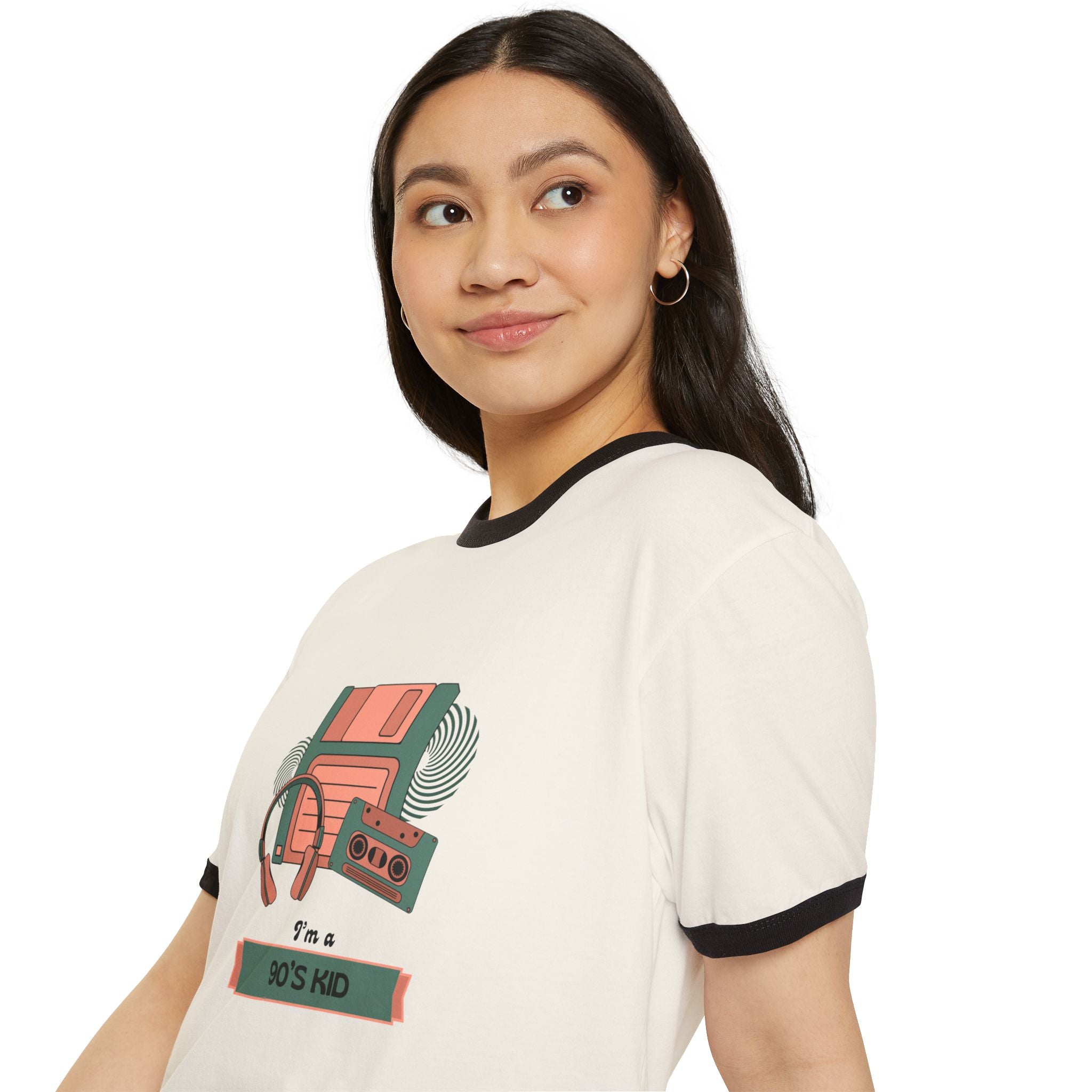 90's Kid Unisex Cotton Ringer T-Shirt - Retro Style Tee for Nostalgic Vibes