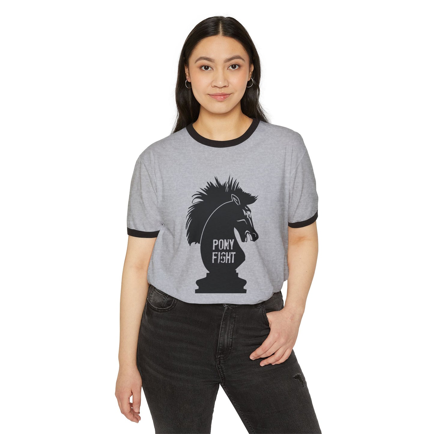 Pony Fight v3 Unisex Cotton Ringer T-Shirt