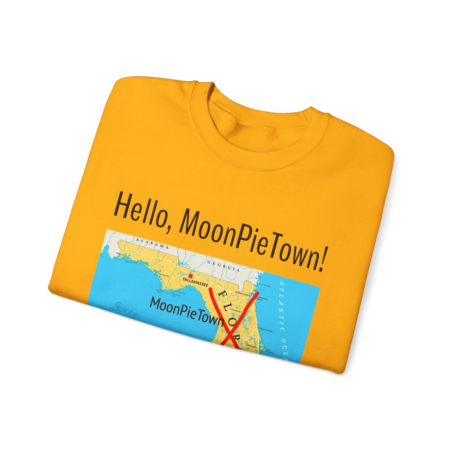 Hello MoonPieTown! Unisex Crewneck Sweatshirt - Cozy Casual Wear for Travel Lovers