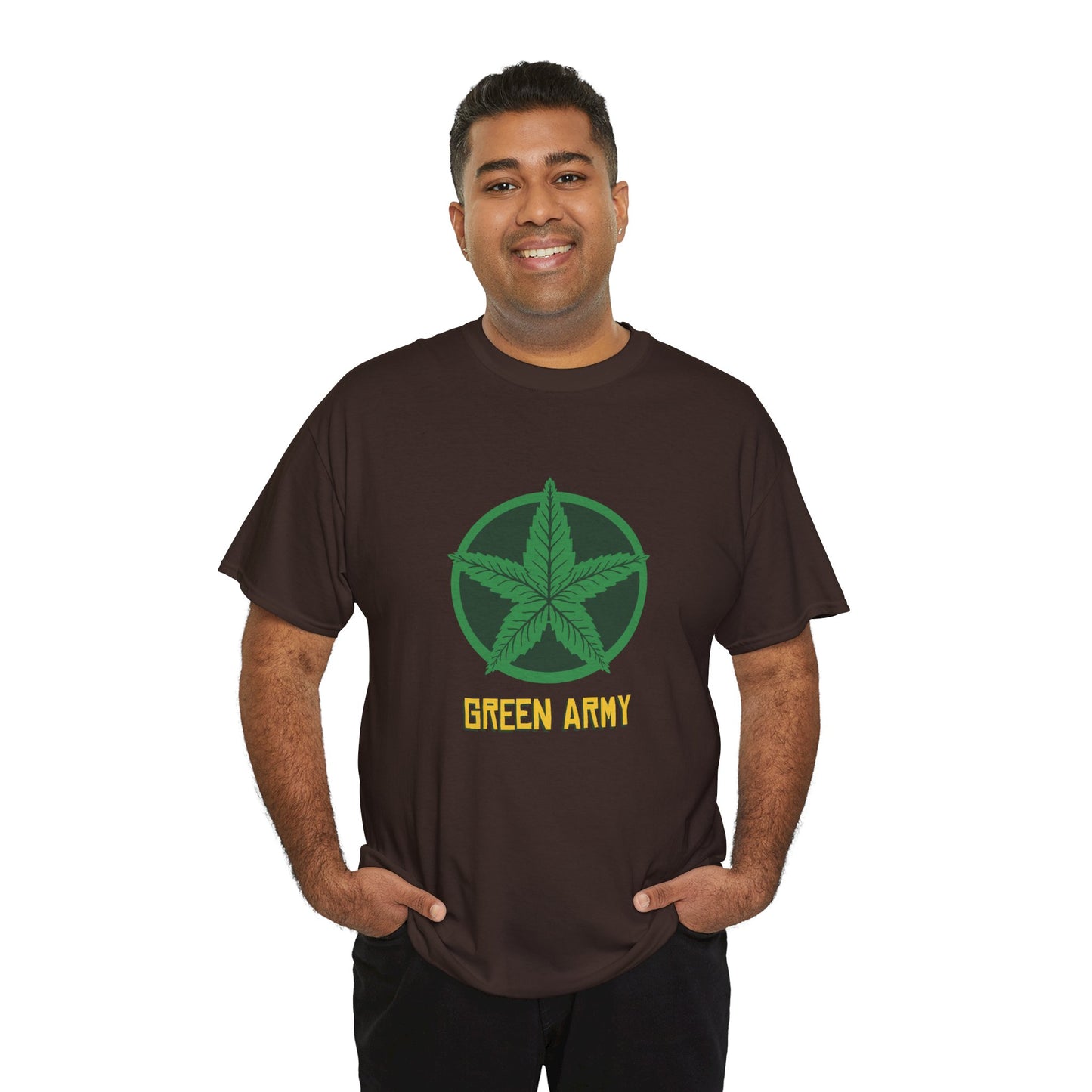 Green Army Star Logo Unisex Heavy Cotton Tee