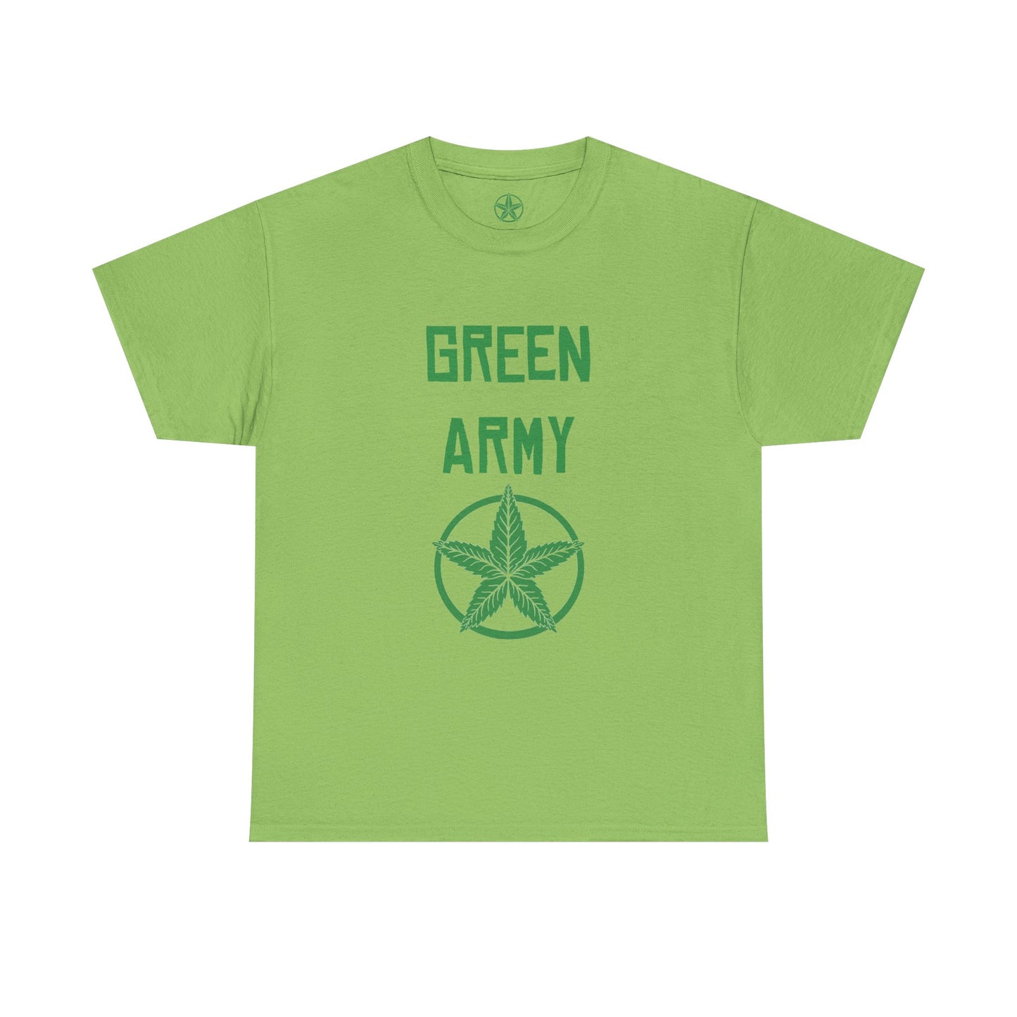 Green Army Star Leaf Unisex Heavy Cotton Tee
