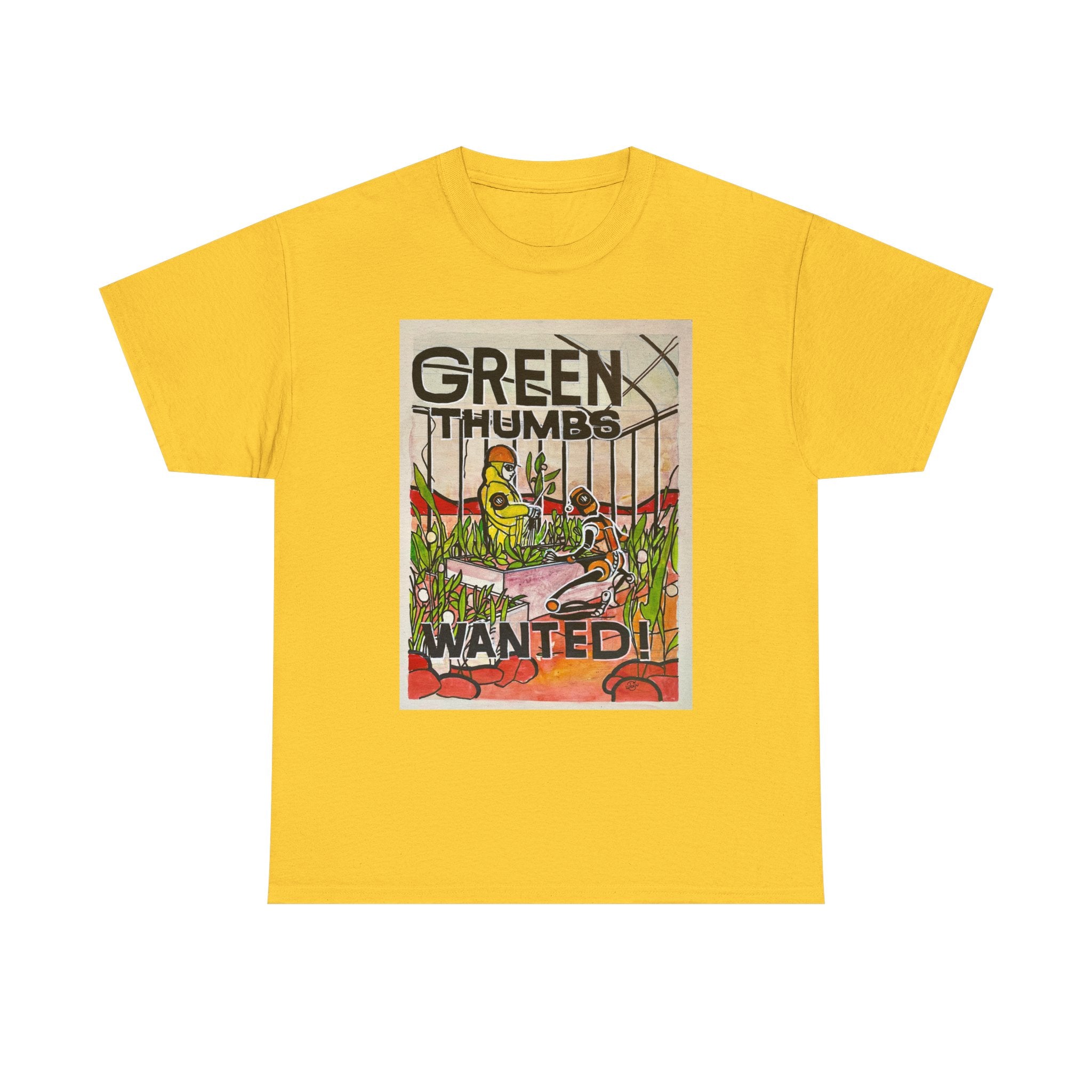 Martian Green Thumbs Unisex Heavy Cotton Tee