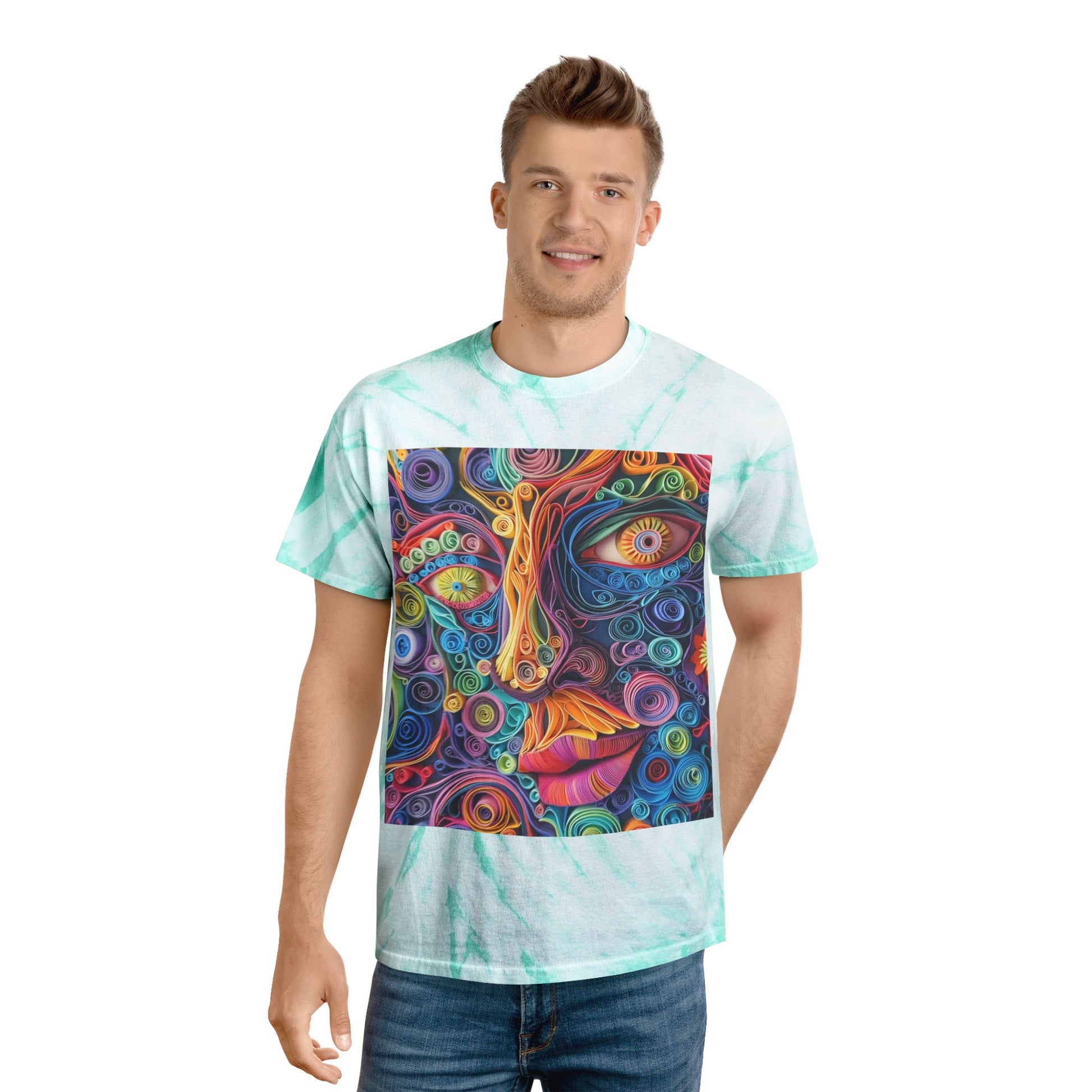 Paper Face Tie-Dye Tee, Cyclone