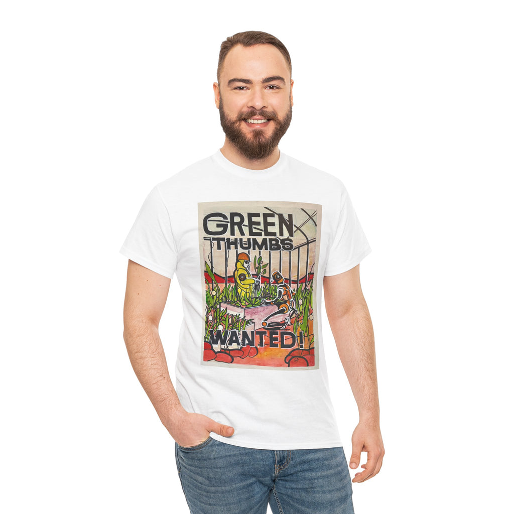 Martian Green Thumbs Unisex Heavy Cotton Tee