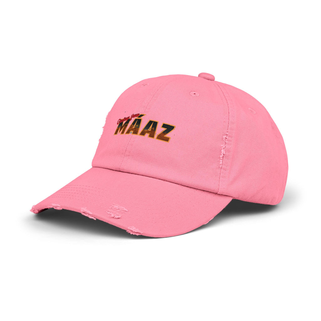Greetings from Máaz Unisex Distressed Cap